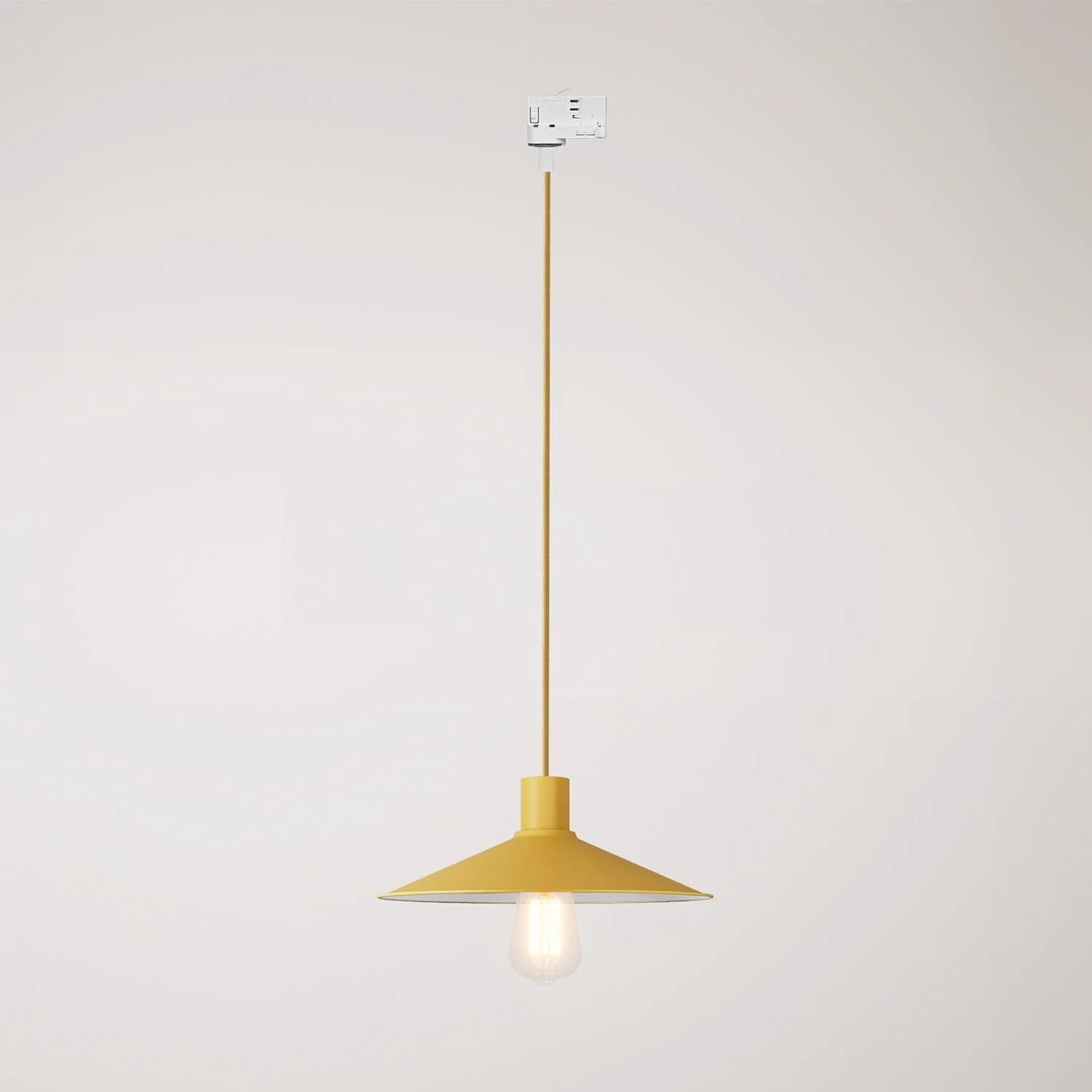 Pendelleuchte mit Swing Pastel-Lampenschirm für Schienensysteme – Mostarda