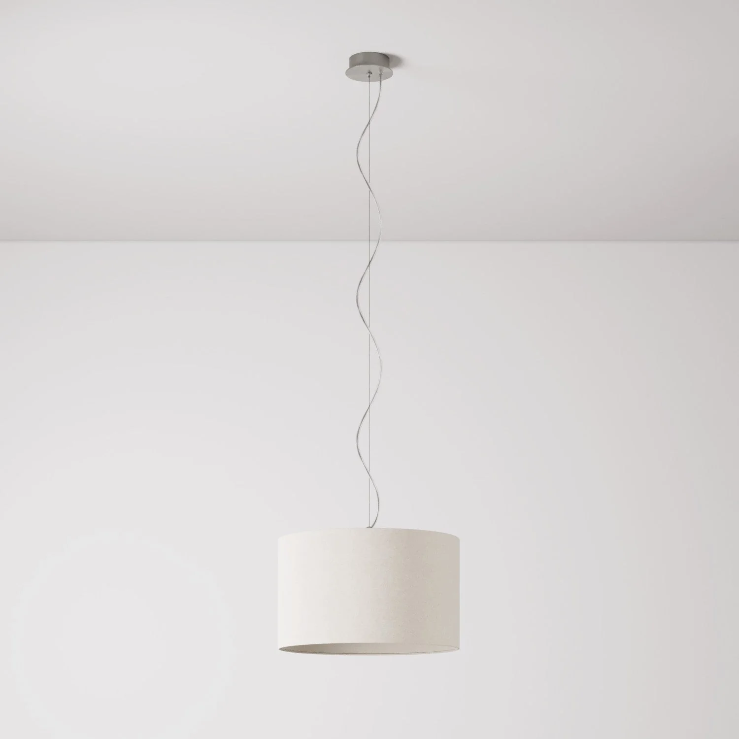 Hängeleuchte mit Lampenschirm aus Stoff Cilindro Small – Made in Italy – Sandwolle