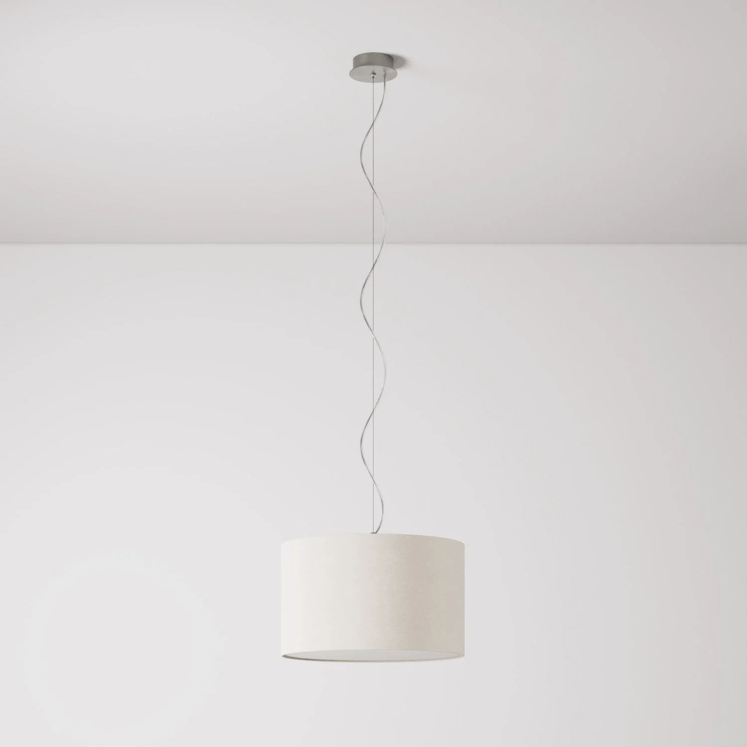 Hängeleuchte mit Lampenschirm aus Stoff Cilindro Small – Made in Italy – Sandwolle - Image 7