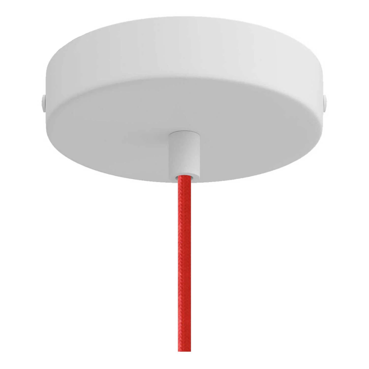 Pendelleuchte mit Textilkabel und Bell XL Keramikschirm – Glänzendweiß - Image 2