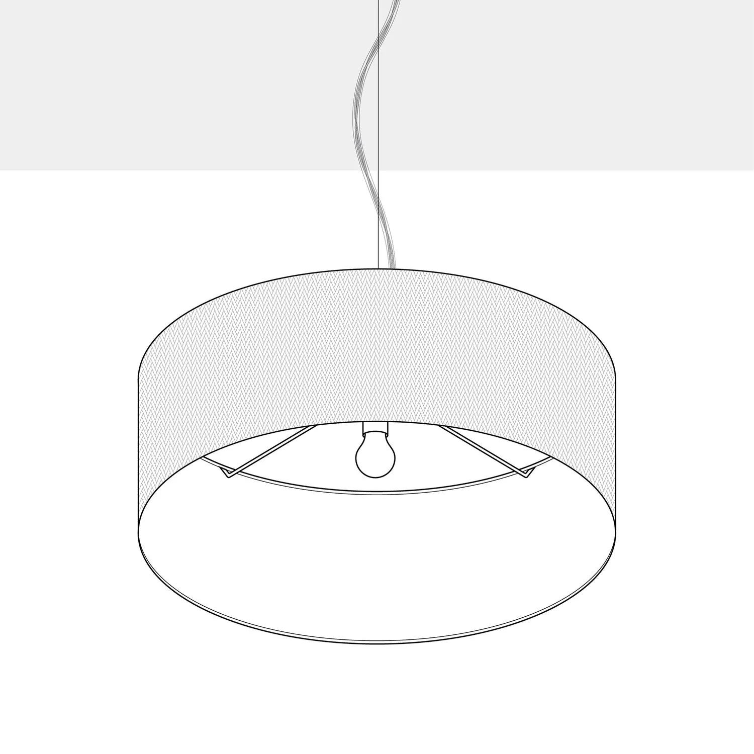 Pendelleuchte mit Stoffschirm Zylindro Large – Made in Italy – Dunkelgraues Gewebe - Image 4