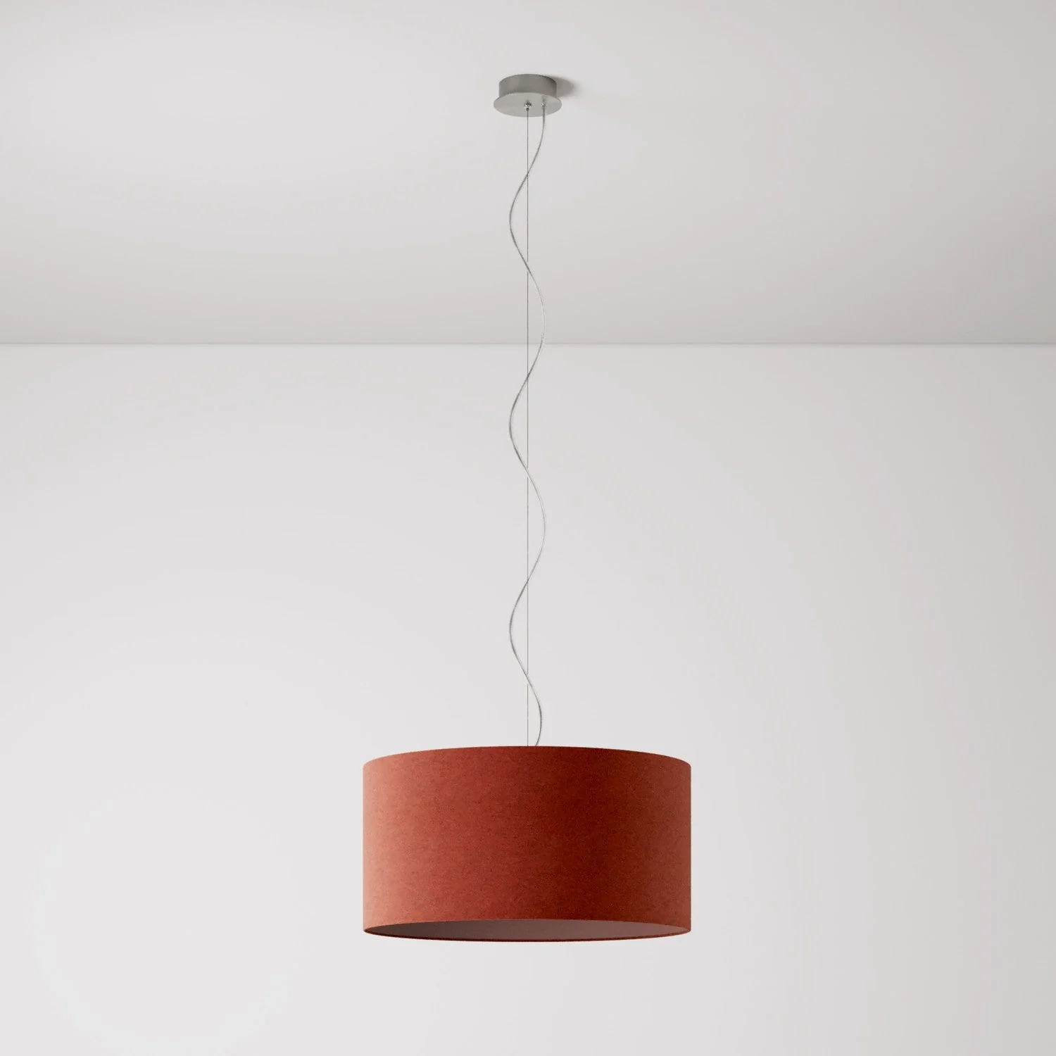 Pendelleuchte mit Stoffschirm Zylinder Medium – Made in Italy – Wolle Lobster