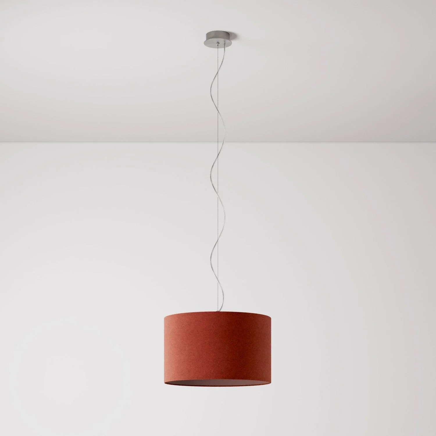 Pendelleuchte mit Lampenschirm Cilindro Small aus Stoff – Made in Italy – Wolle Lobster