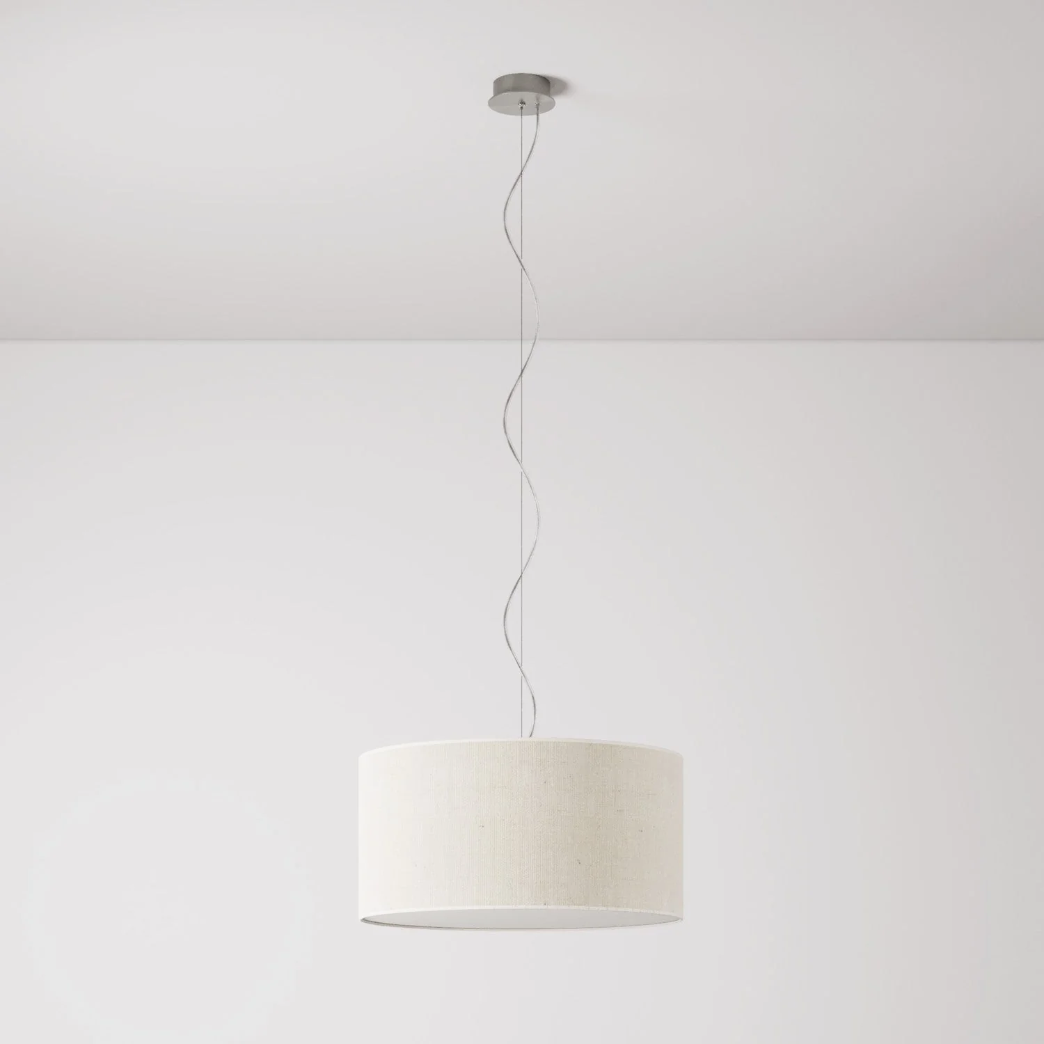 Pendelleuchte mit Stoffkabel und zylindrischem Medium-Jute-Lampenschirm – Made in Italy - Image 7