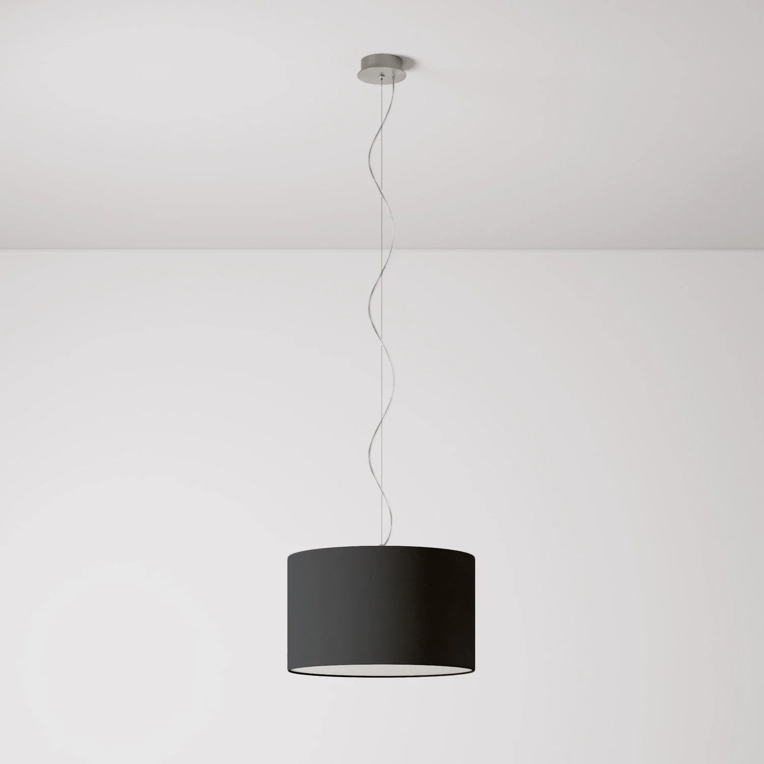 Pendelleuchte mit Zylinderschirm aus Stoff Small – Made in Italy – Antrazitstoff - Image 7