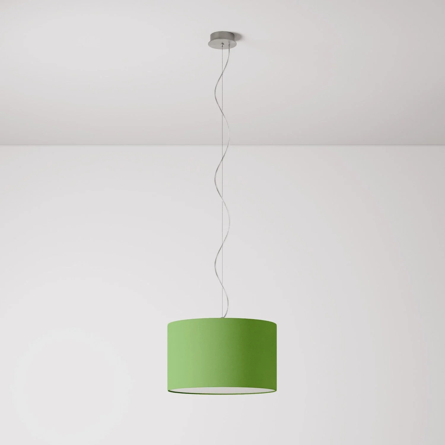 Hängeleuchte mit Stoffschirm Cilindro Small Cinette pistaziengrün – Made in Italy - Image 7
