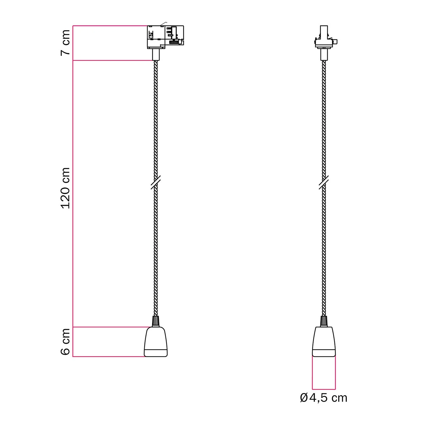 Pendelleuchte Vintage für Schienensysteme mit Porzellan-Finish – Weiß - Image 6