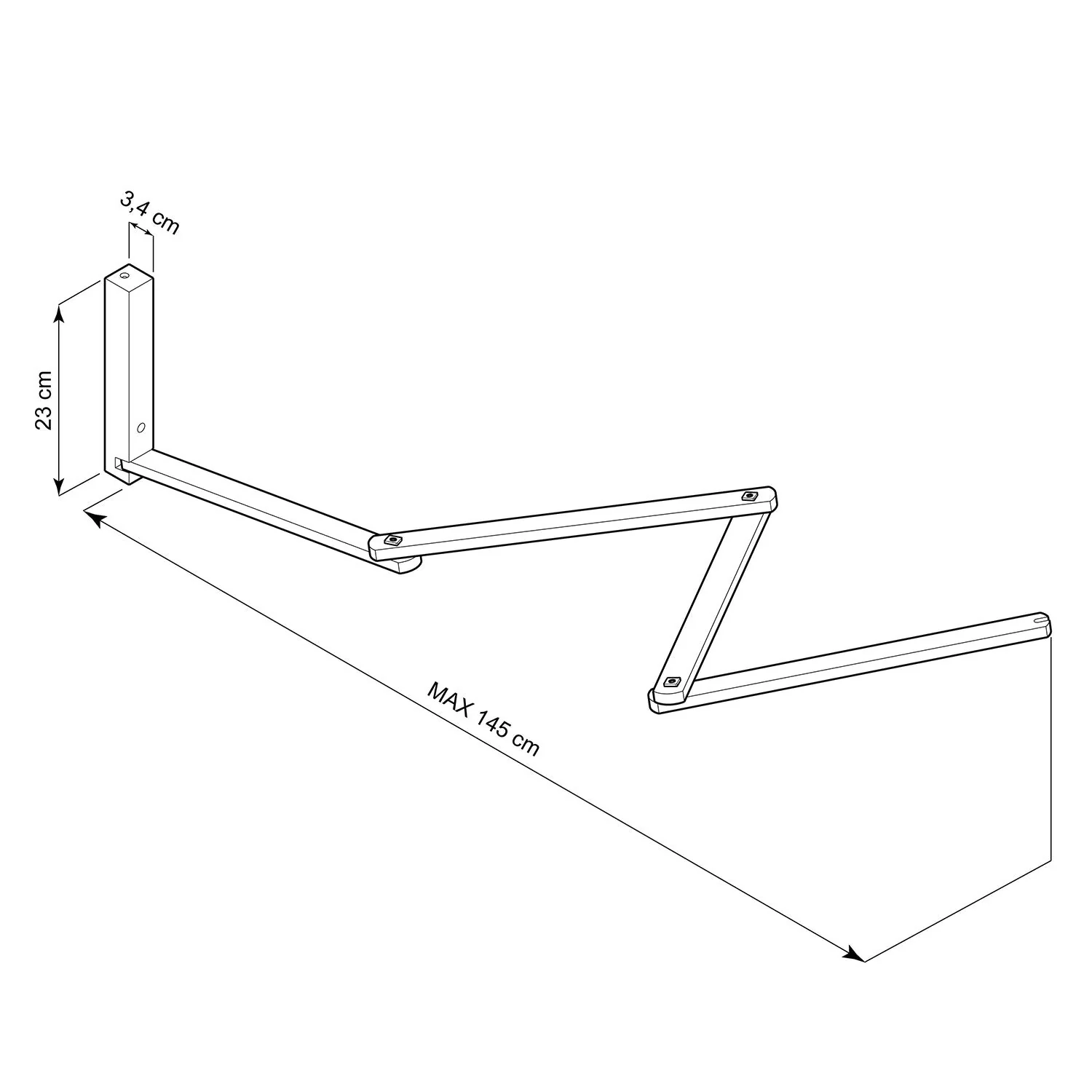 Pinocchio XL, verstellbare Wandhalterung aus Holz für Wandleuchten - Image 4