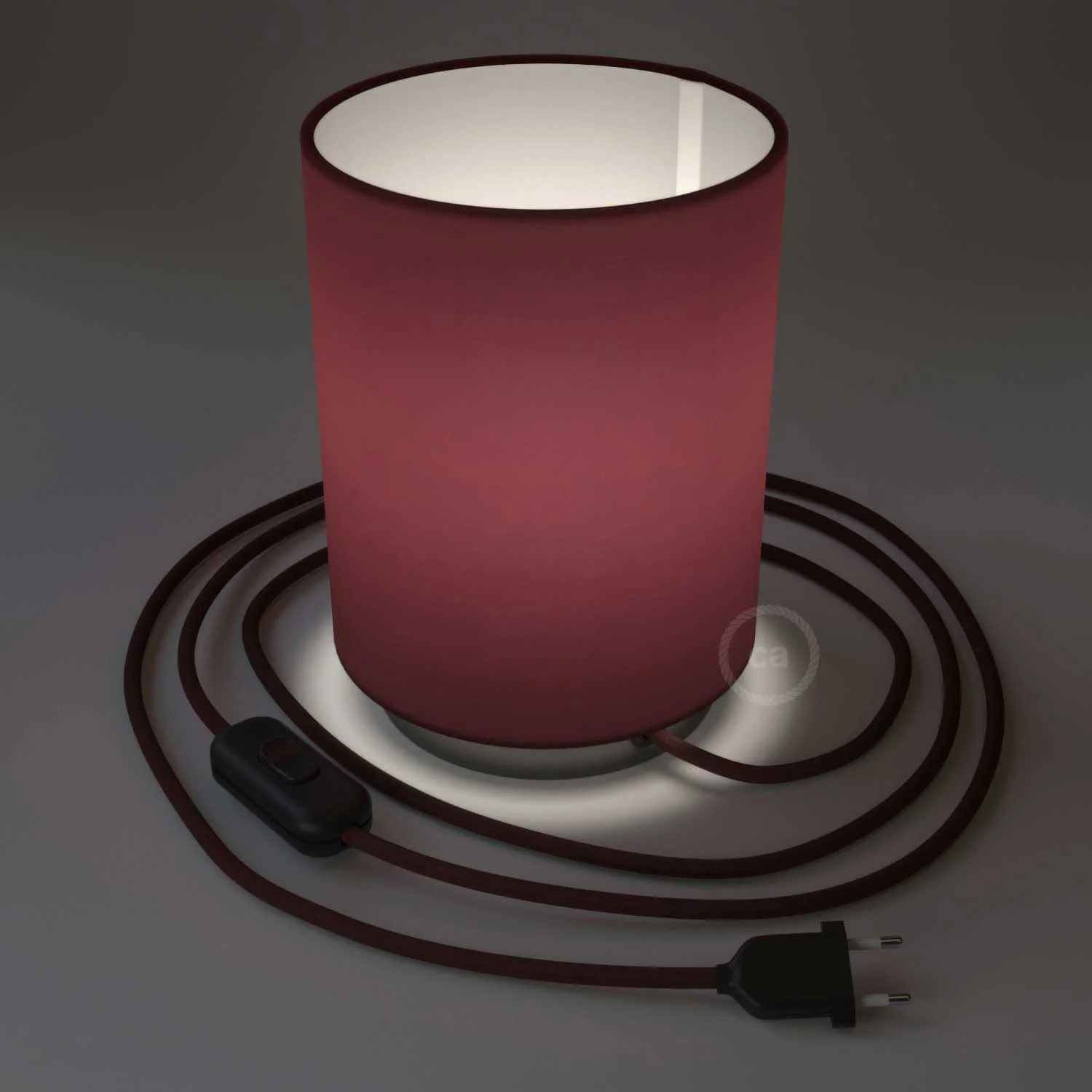 Posaluce aus Metall mit Lampenschirm Zylinder Teletta Bordeaux - Teletta bordeaux - Image 2