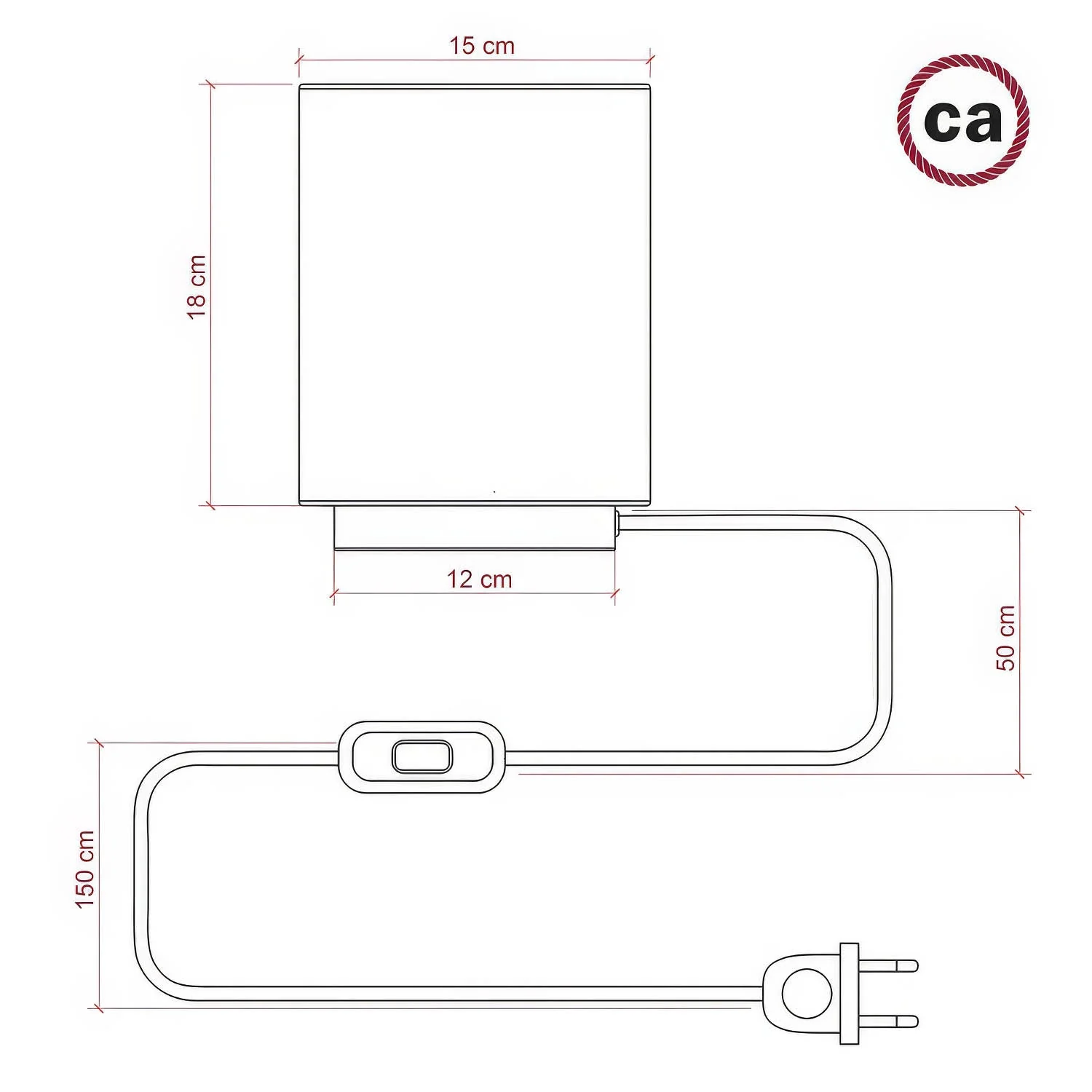 Posaluce aus Metall mit Zylinderschirm Linone Weiß – glänzend weißer Linone - Image 5