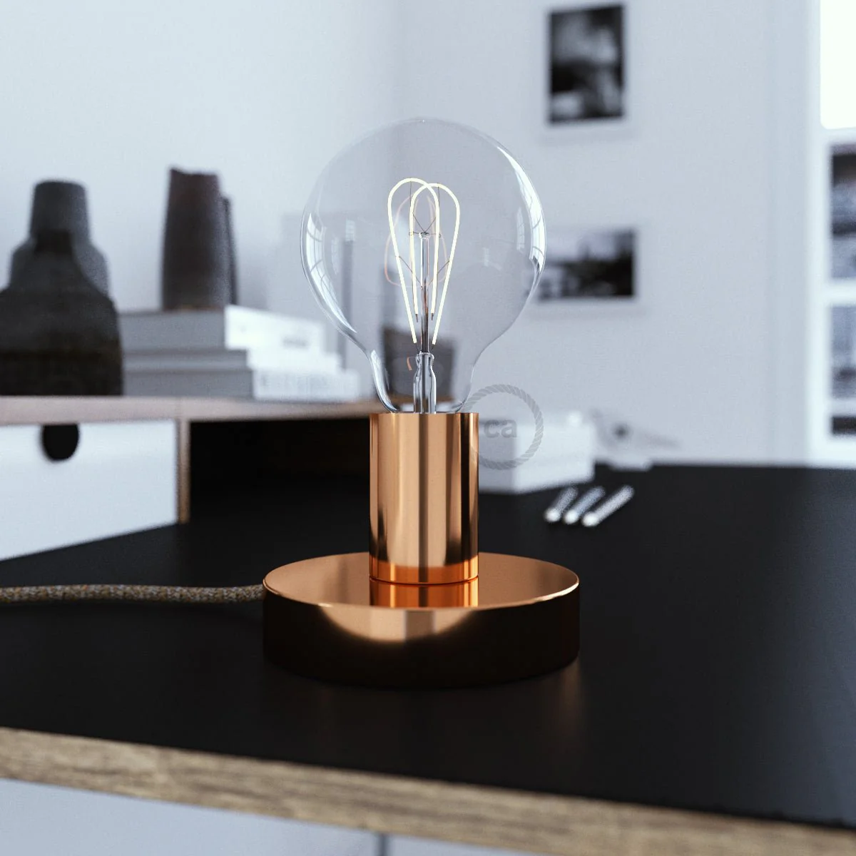 Posaluce – Tischlampe aus Metall – Kupfer - Image 2