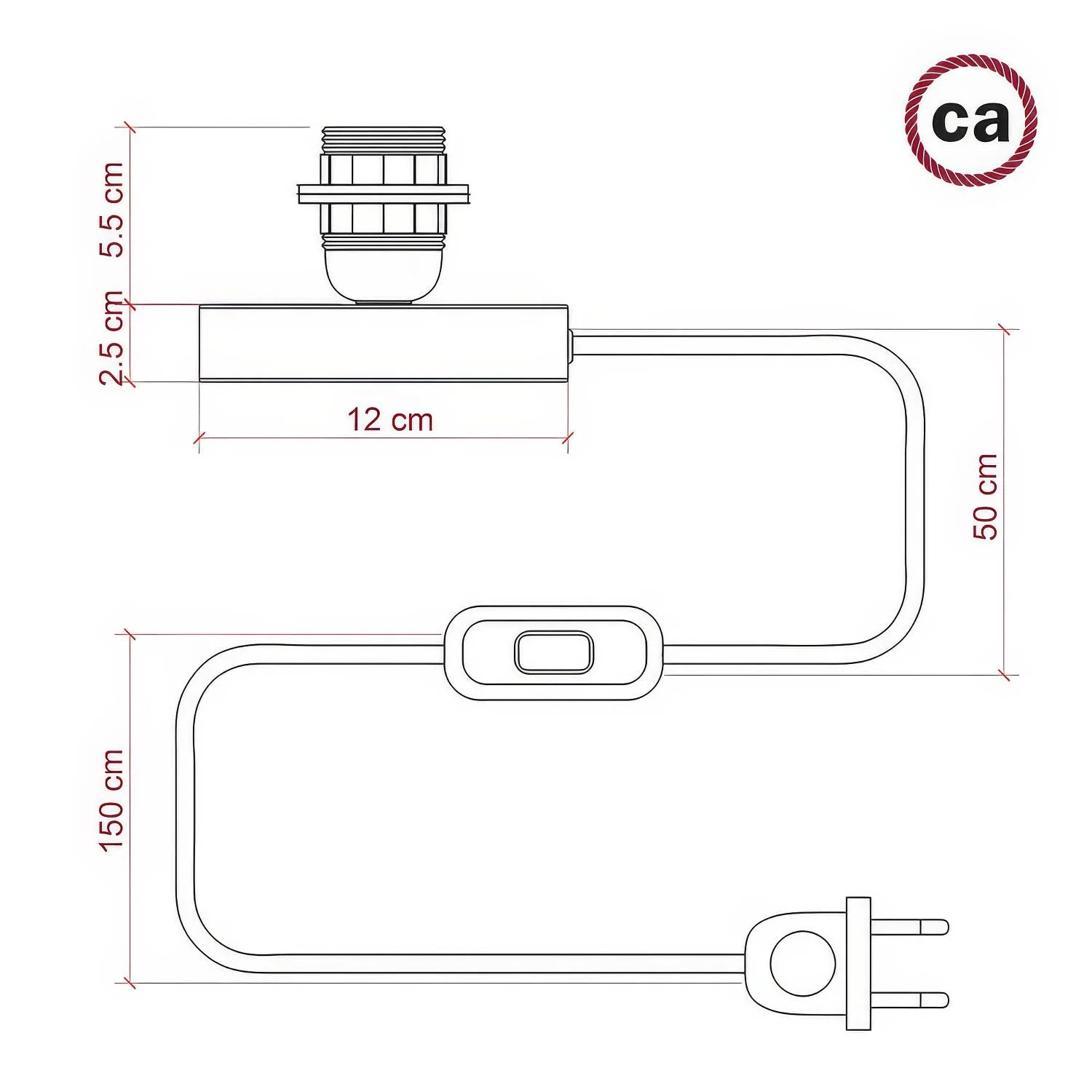 Posaluce für Lampenschirm – Tischleuchte aus Metall – Matt-Schwarz - Image 4