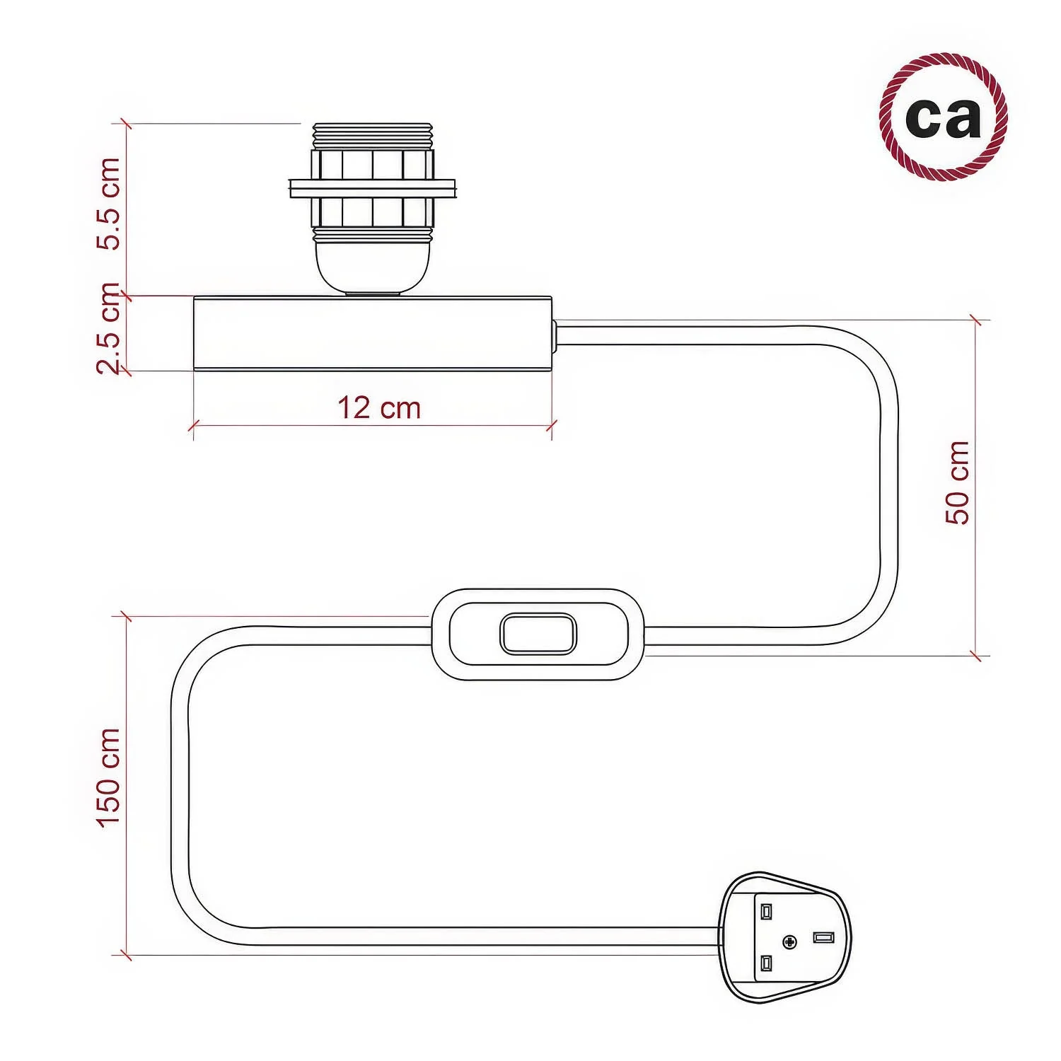 Posaluce für Lampenschirm – Tischlampe aus Metall und UK-Stecker – Kupfer - Image 4