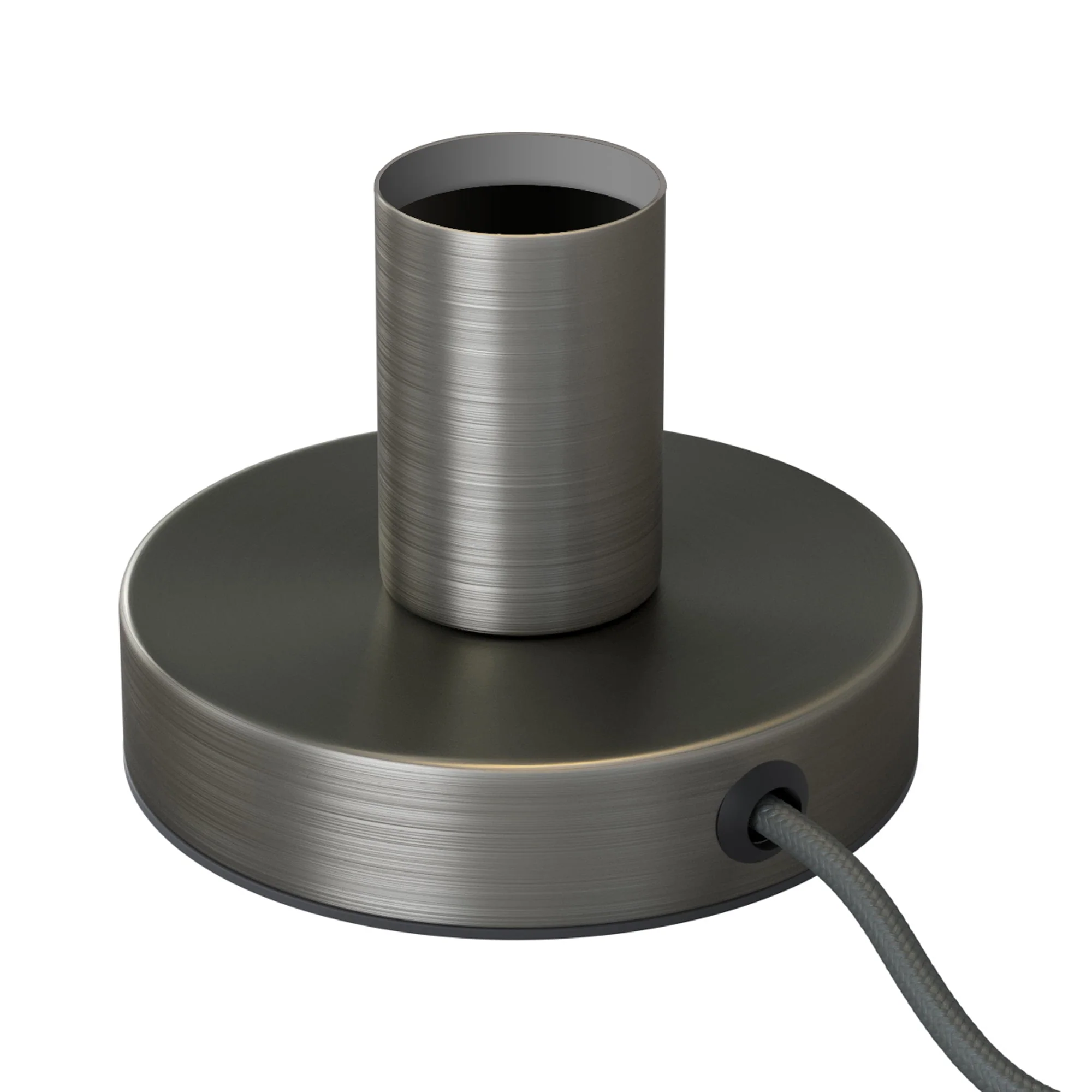Posaluce – Tischleuchte aus Metall mit UK-Stecker – Satiniertes Titan
