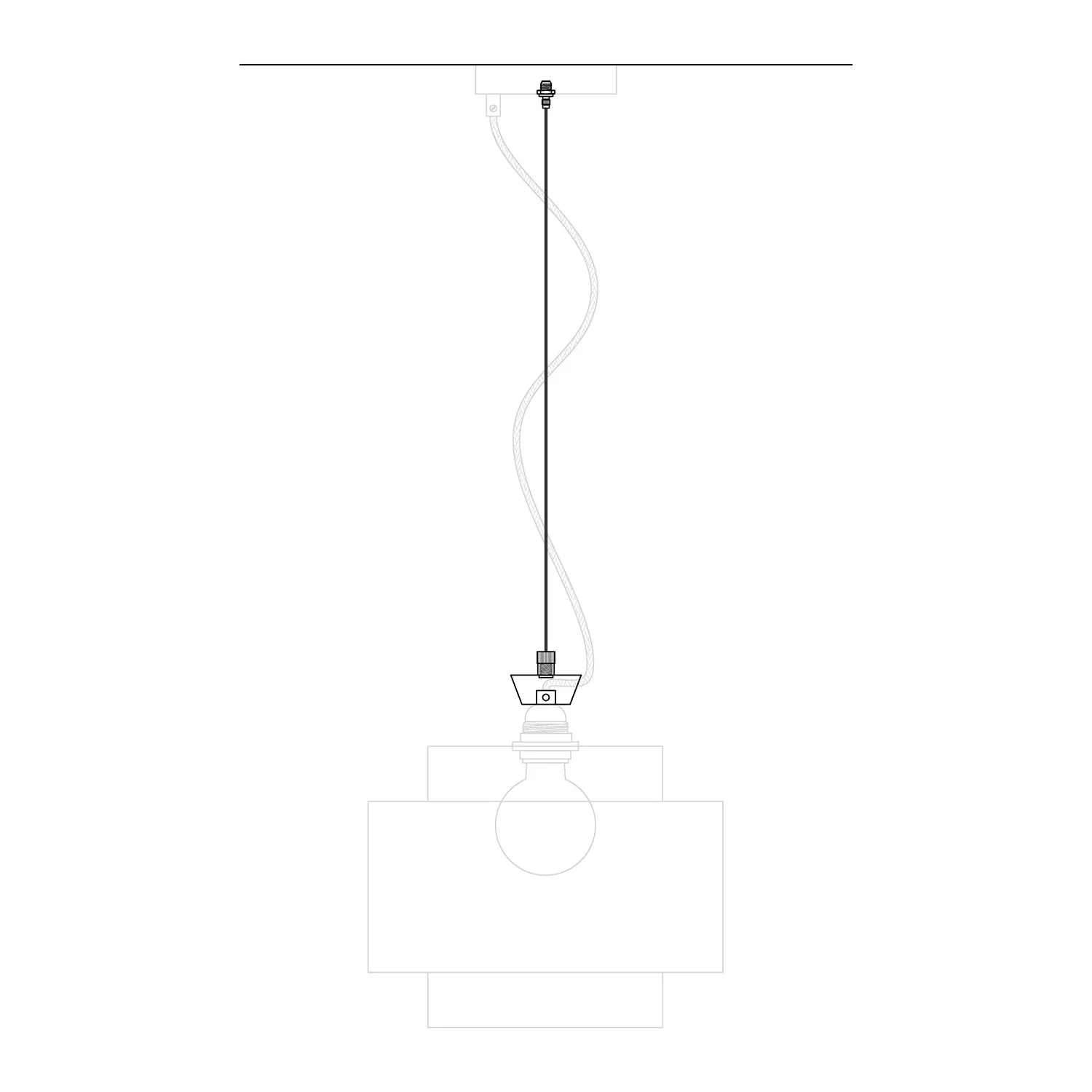 Professionelles Abhängeset mit Spannhalter für Lampenbaldachin, Stahl-Textilkabel 3 m und millimetrischem Balancer - Image 5