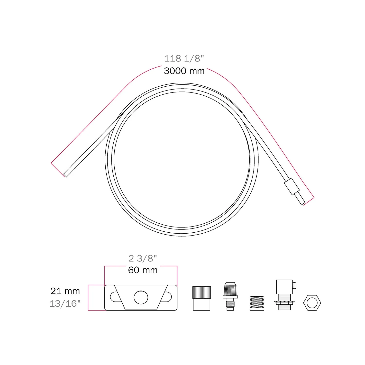 Professionelles Abhängeset mit Spannhalter für Lampenbaldachin, Stahl-Textilkabel 3 m und millimetrischem Balancer - Image 6