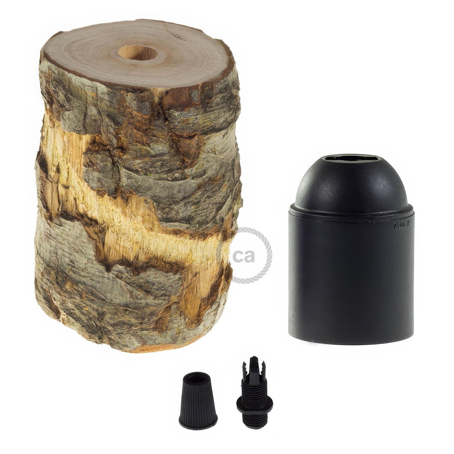 Reguläres E26 Lampenfassungs-Kit aus Holzrinde - Bark - Image 2