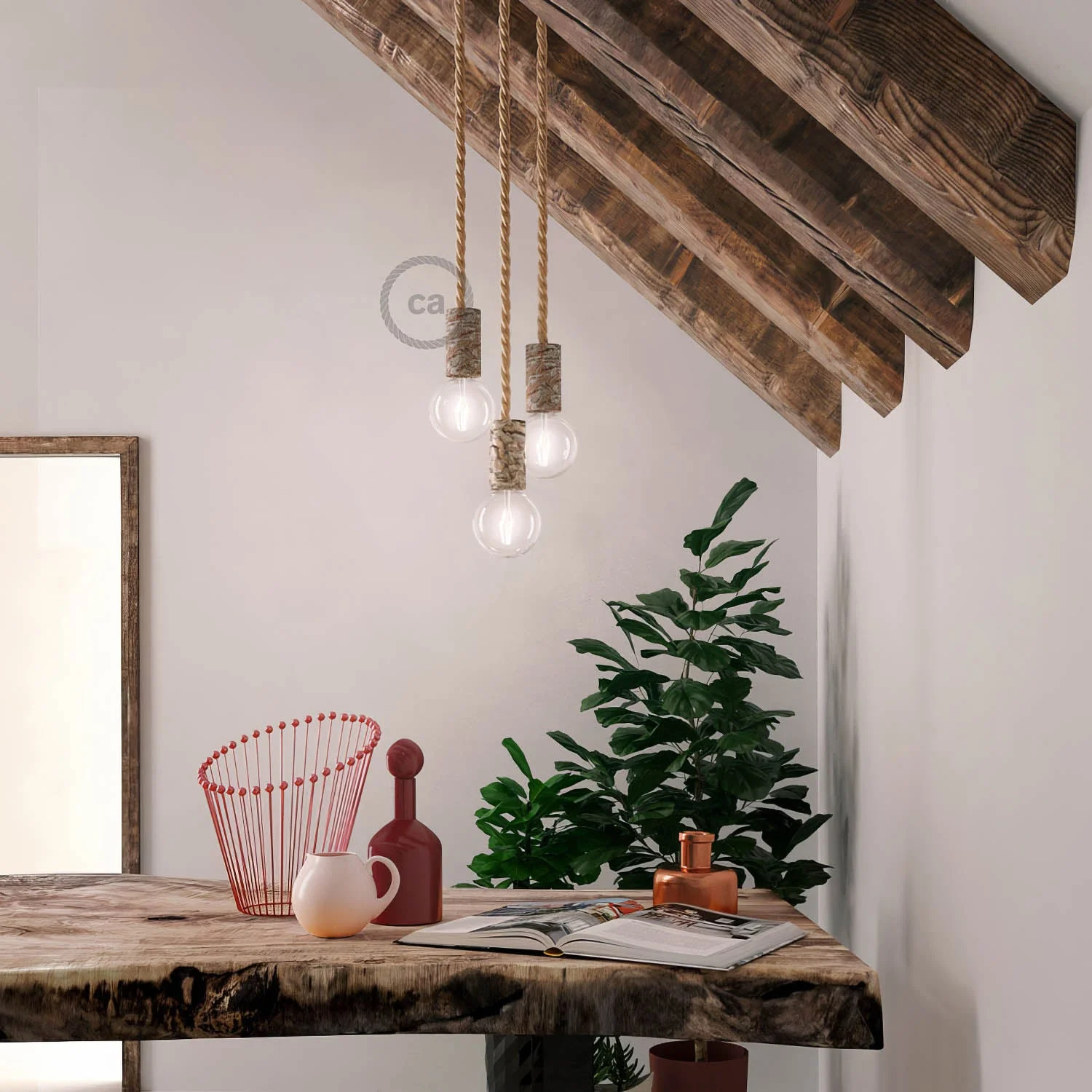 Reguläres E26 Lampenfassungs-Kit aus Holzrinde - Bark - Image 3