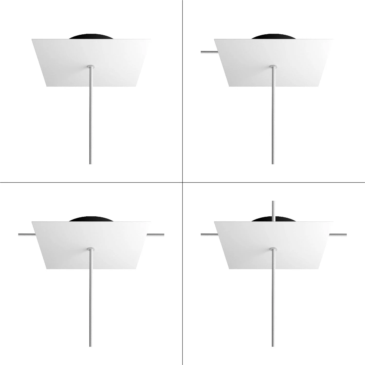 Rose-One Baldachin Quadrat, 200 mm mit 1 Loch und 4 seitlichen Löchern – Mattweiß - Image 9