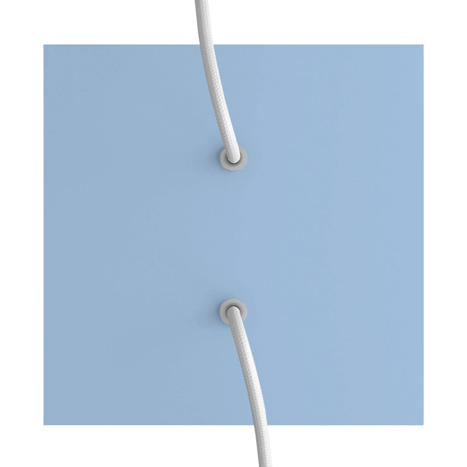 Quadratischer Rose-One Baldachin, 200 mm mit 2 Löchern und 4 Seitenlöchern – Zuckertütenblau - Image 2
