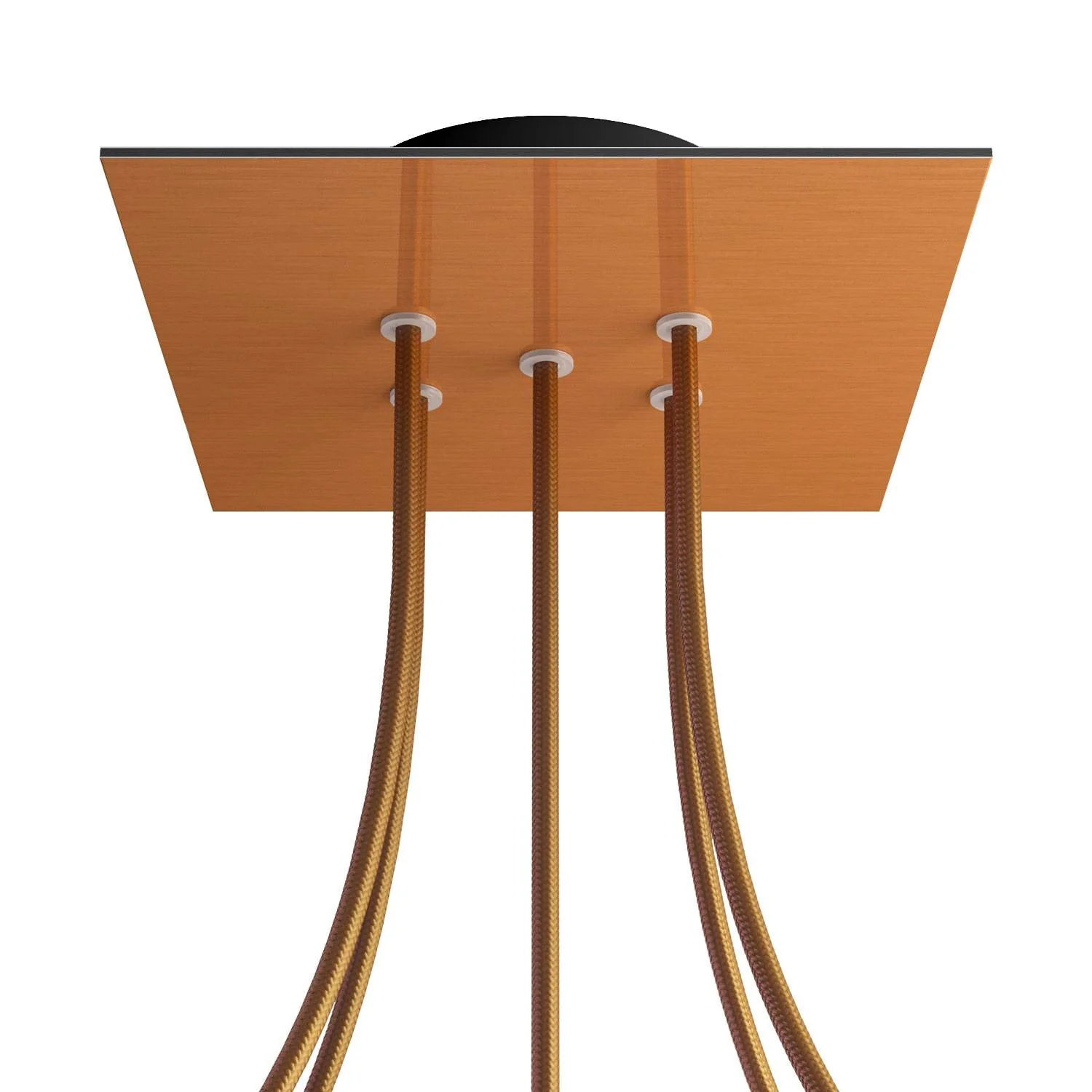 Rose-One Deckenrosette, quadratisch, 200 mm mit 5 Löchern und 4 seitlichen Löchern - Dibond Gebürstetes Kupfer - Image 8