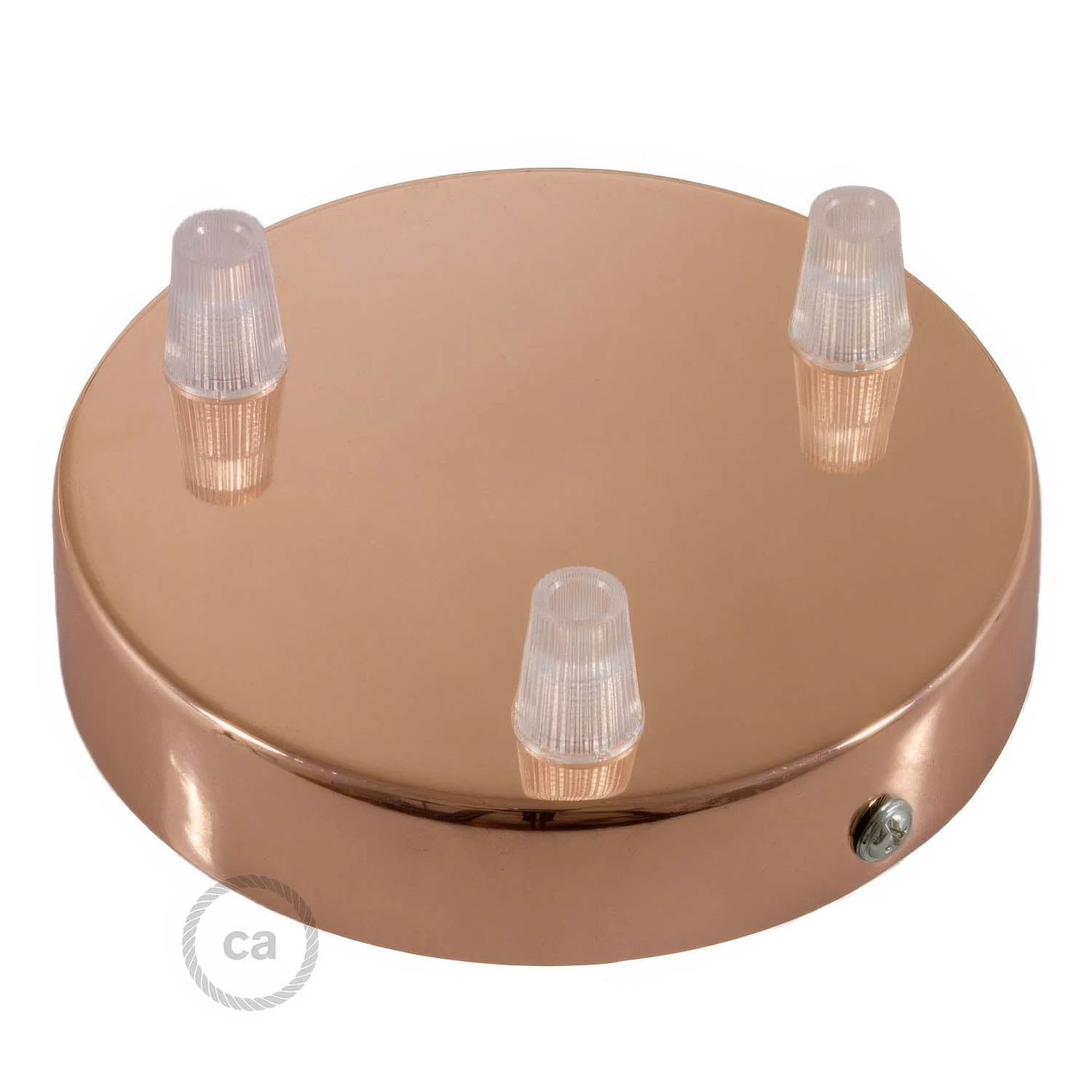 Zylinderförmiges Lampenbaldachin-Set aus Metall mit 3 Löchern – Kupfer - Image 2