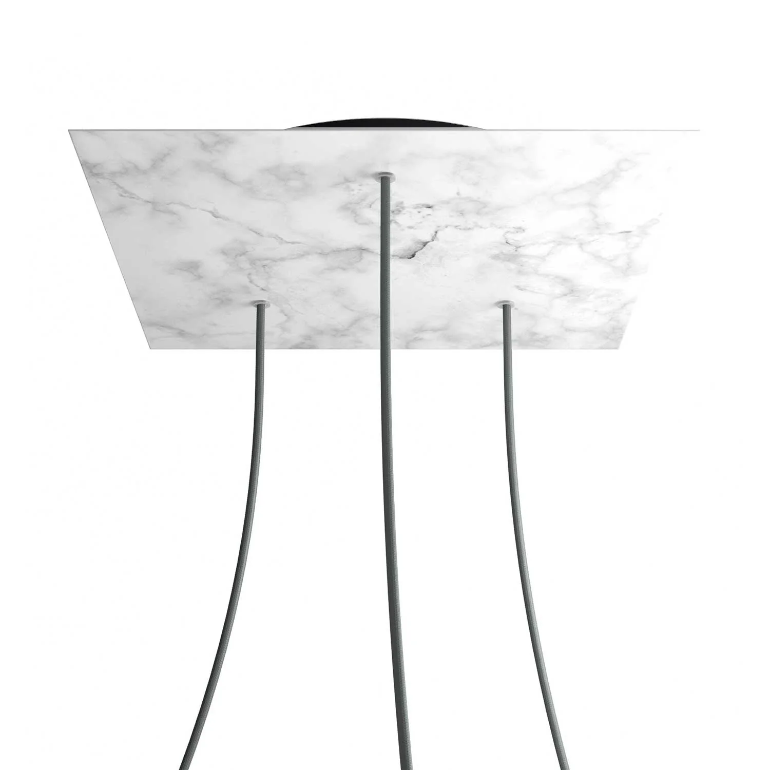 XXL Lampenbaldachin Rose-One quadratisch, 400 mm mit 3 Löchern und 4 seitlichen Löchern – Carrara-Marmor - Image 8