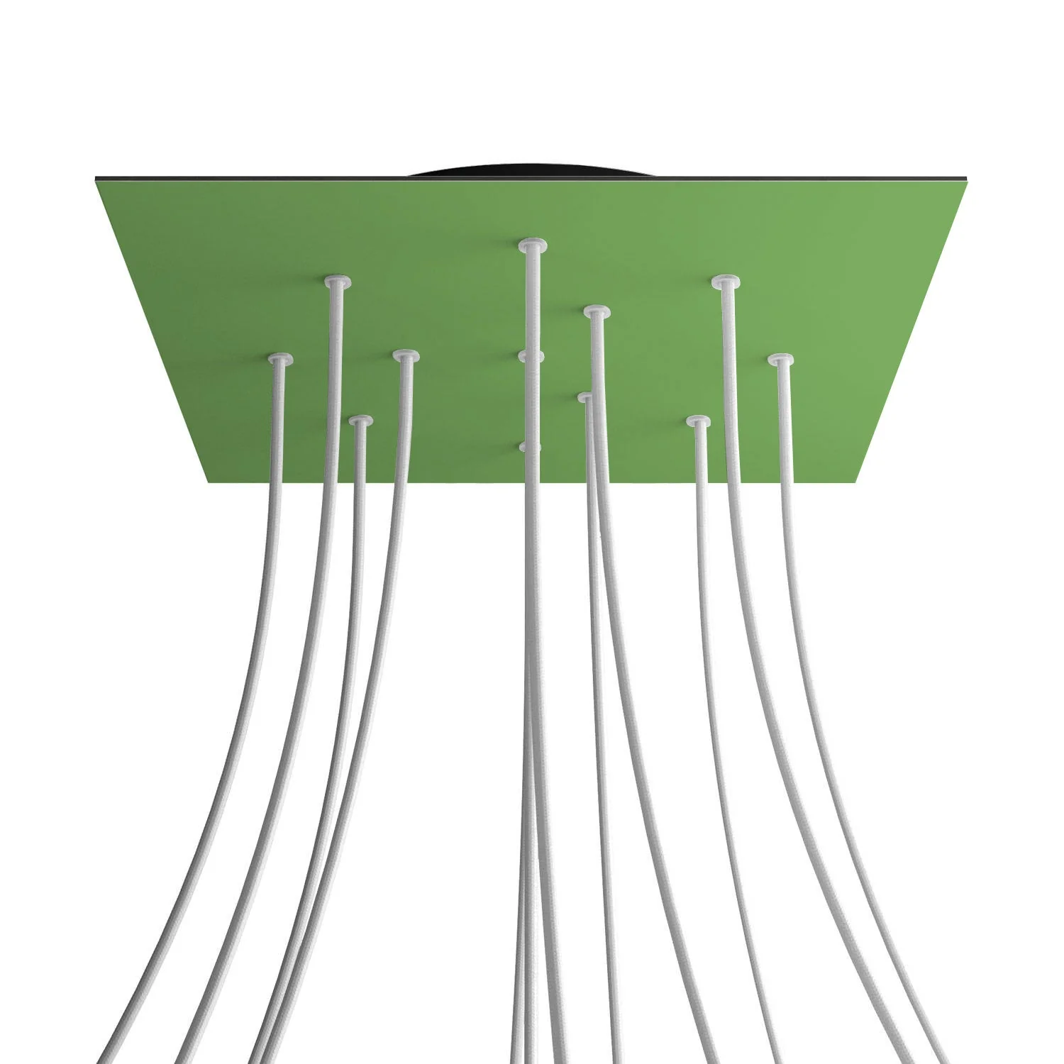 XXL Lampenbaldachin Rose-One quadratisch, 400 mm mit 12 Löchern und 4 seitlichen Löchern – Wiesengrün - Image 8