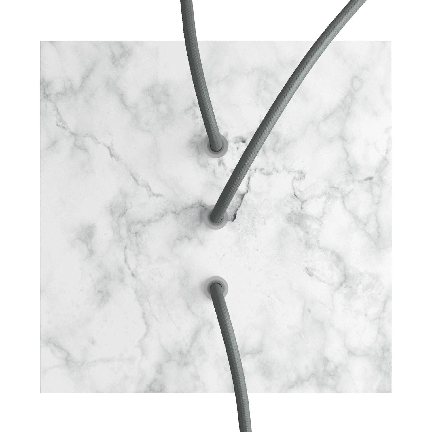 Rosone Rose-One quadratisch, 200 mm mit 3 Öffnungen in Reihe und 4 seitlichen Öffnungen – Carrara-Marmor - Image 2