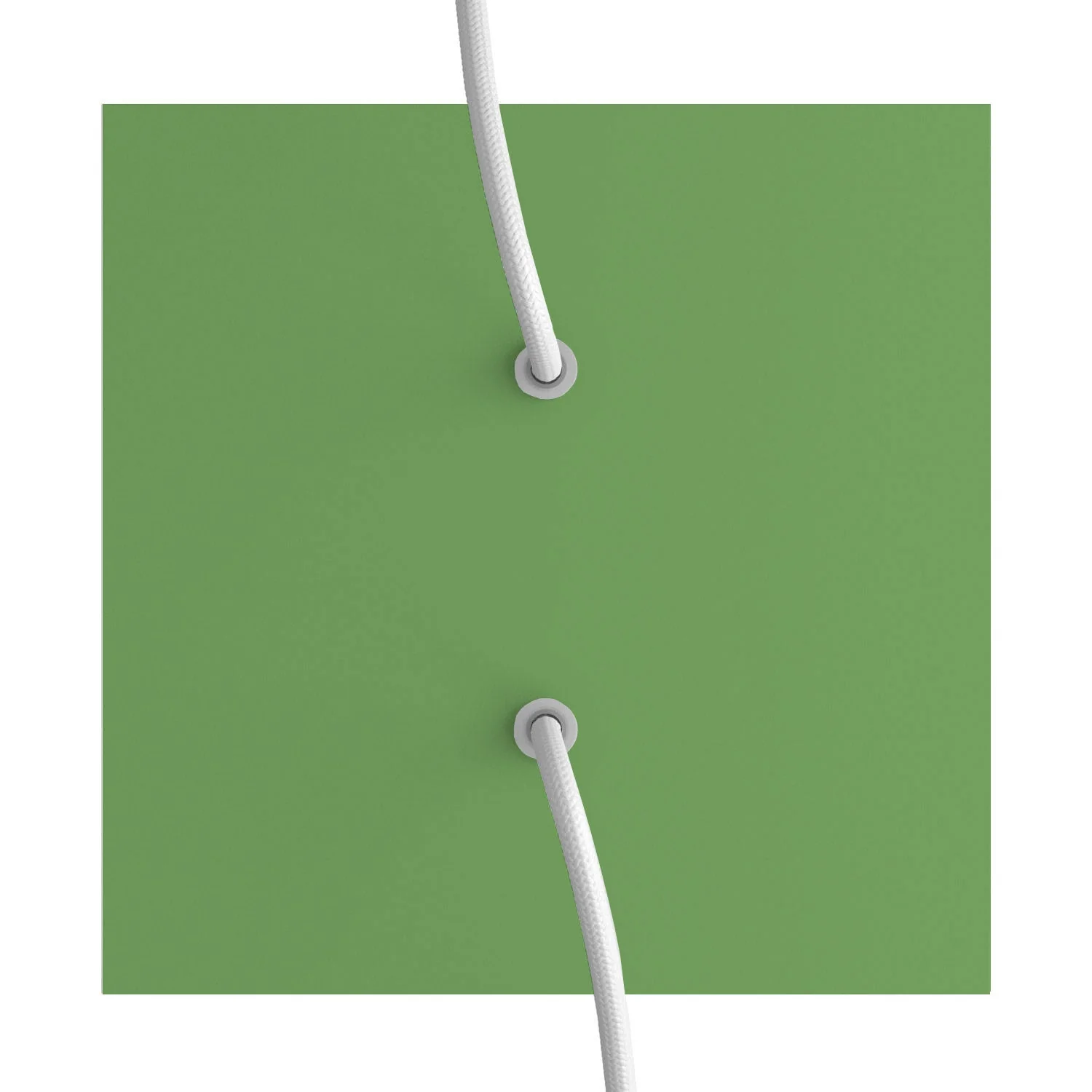 Lampenbaldachin Rose-One quadratisch, 200 mm mit 2 Bohrungen und 4 seitlichen Bohrungen – Wiesen-Grün - Image 2