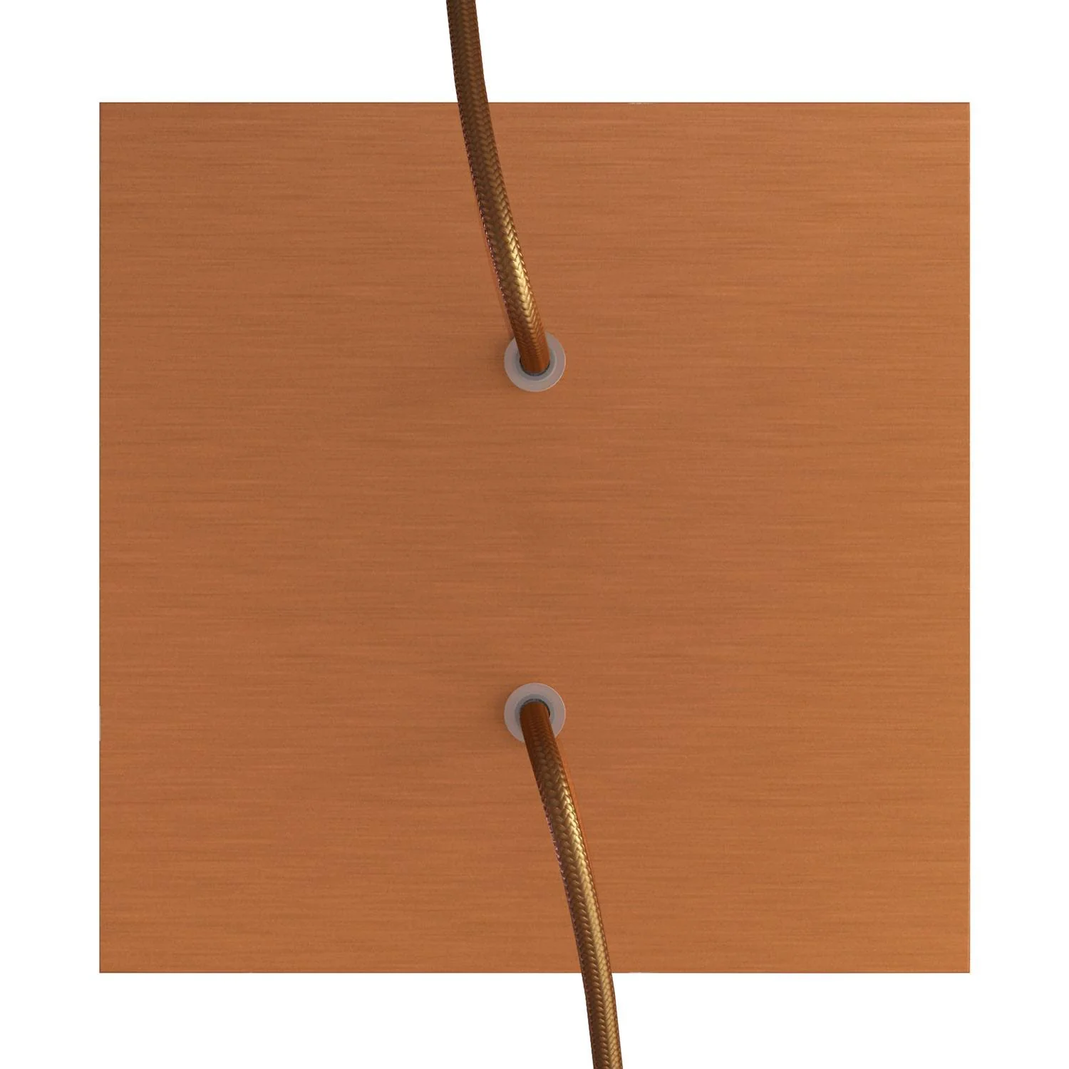 Lampenbaldachin Rose-One quadratisch, 200 mm mit 2 Löchern und 4 seitlichen Löchern - Dibond Satin-Kupfer - Image 2