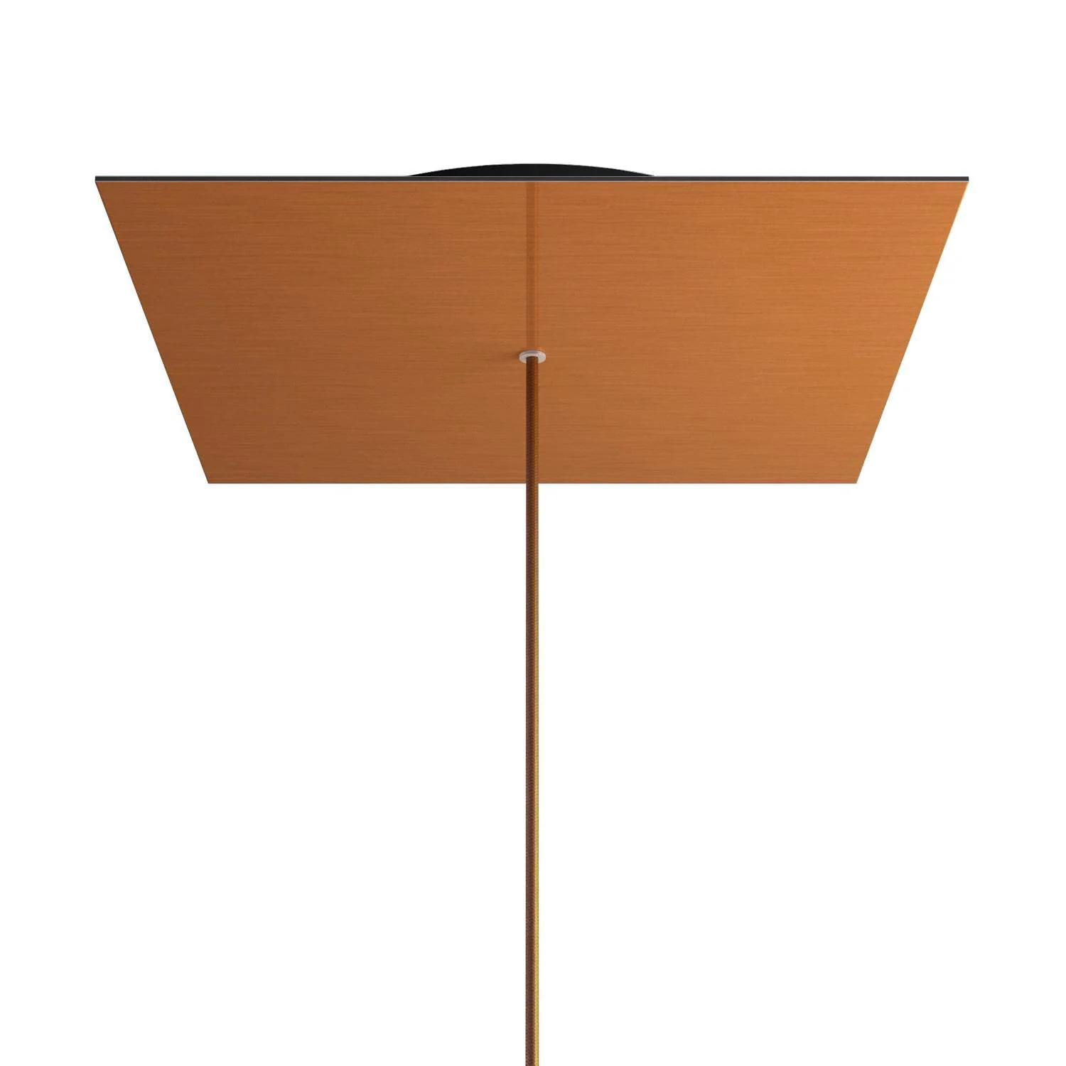Lampenbaldachin XXL Rose-One quadratisch, 400 mm mit 1 Loch und 4 seitlichen Löchern – Dibond Satin-Kupfer - Image 8