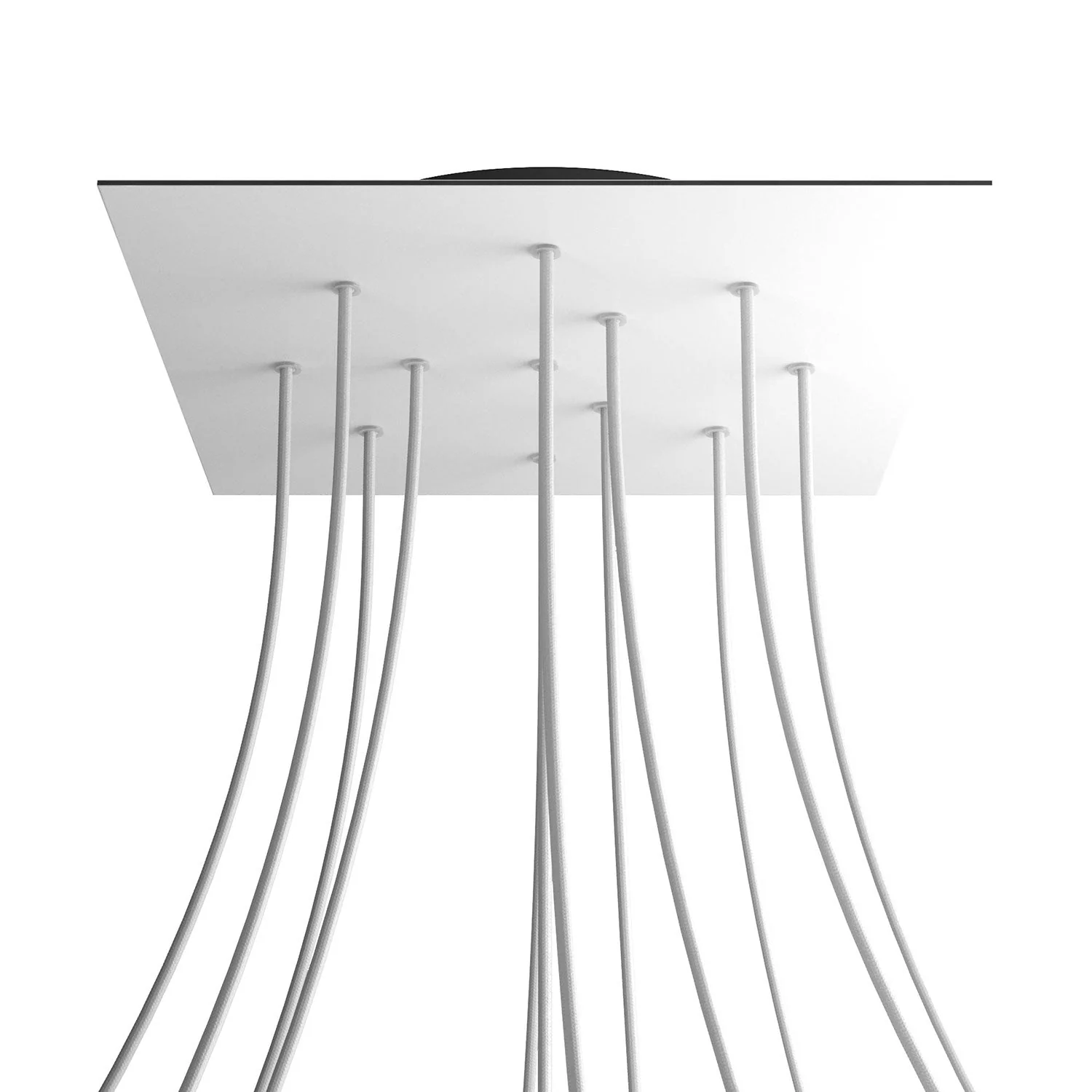 Lampenbaldachin XXL Rose-One quadratisch, 400 mm mit 12 Löchern und 4 seitlichen Löchern – Mattweiß - Image 8