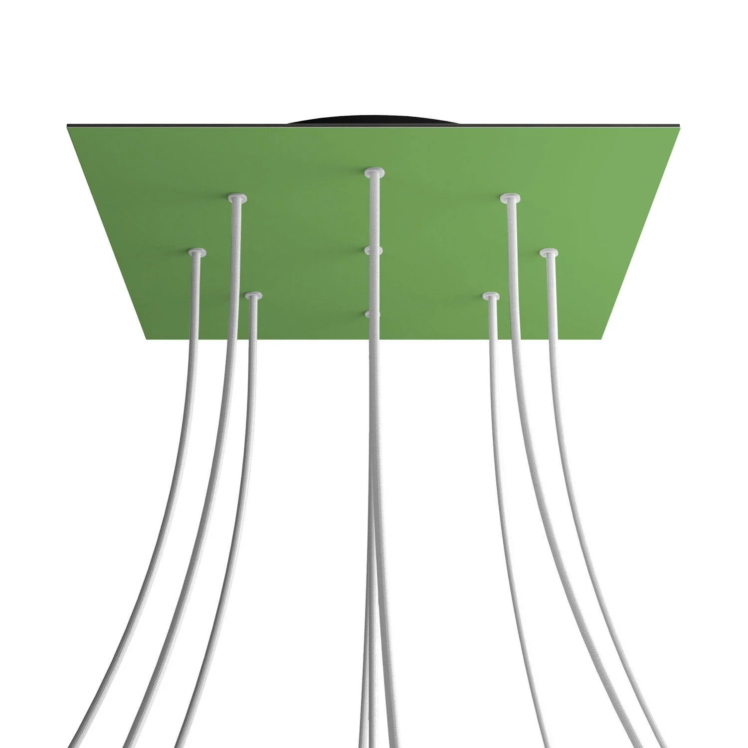 Lampenbaldachin XXL Rose-One quadratisch, 400 mm mit 9 Löchern und 4 seitlichen Löchern – Wiesengrün - Image 8