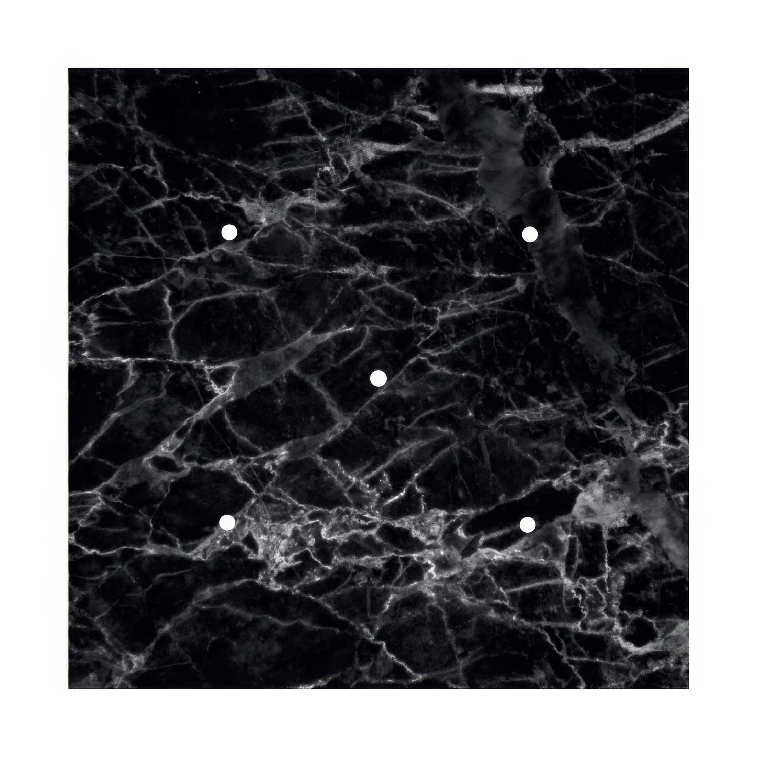 Lampenbaldachin XXL Rose-One quadratisch, 400 mm mit 5 Löchern und 4 seitlichen Löchern - Marmor Marquina - Image 3