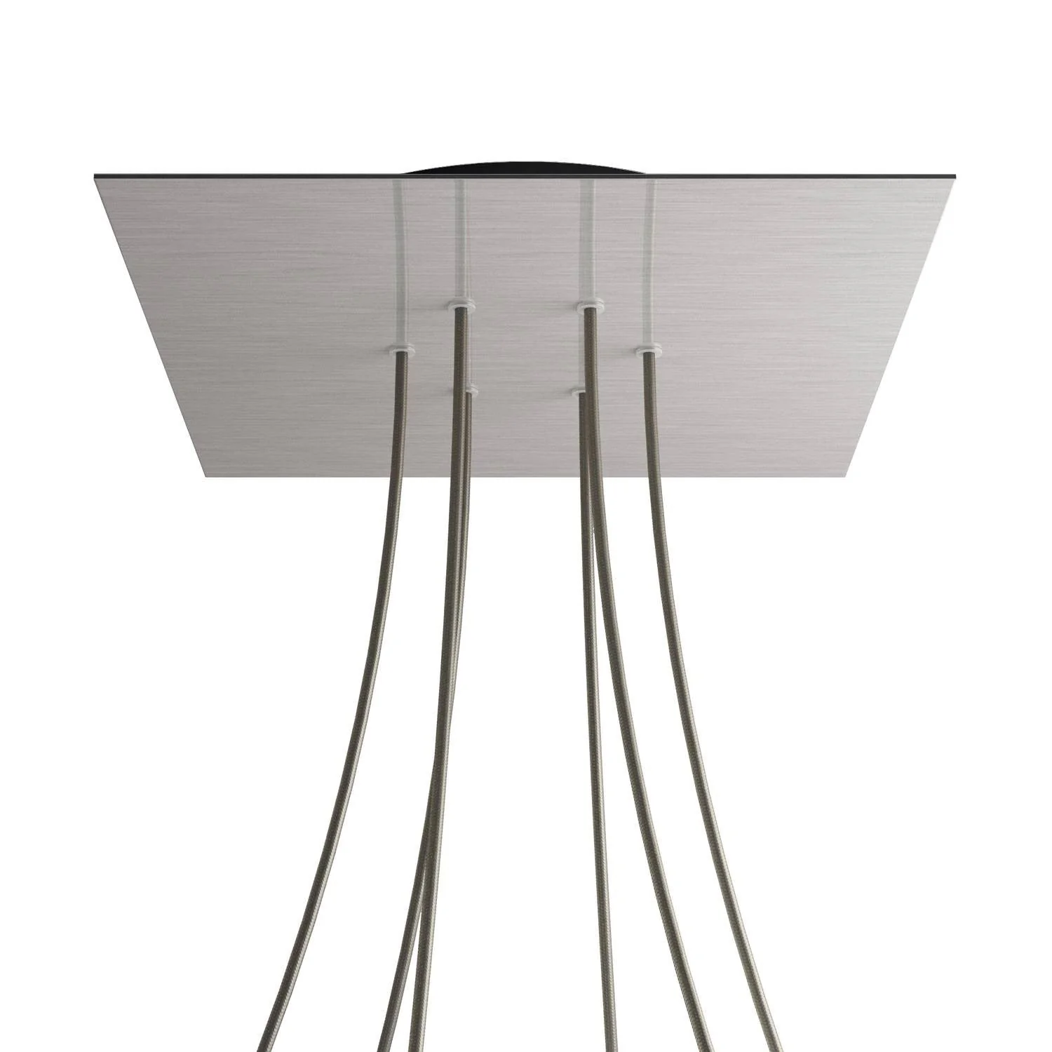 XXL Baldachin Rose-One quadratisch, 400 mm mit 6 Löchern und 4 seitlichen Löchern - Dibond satiniertem Stahl - Image 8