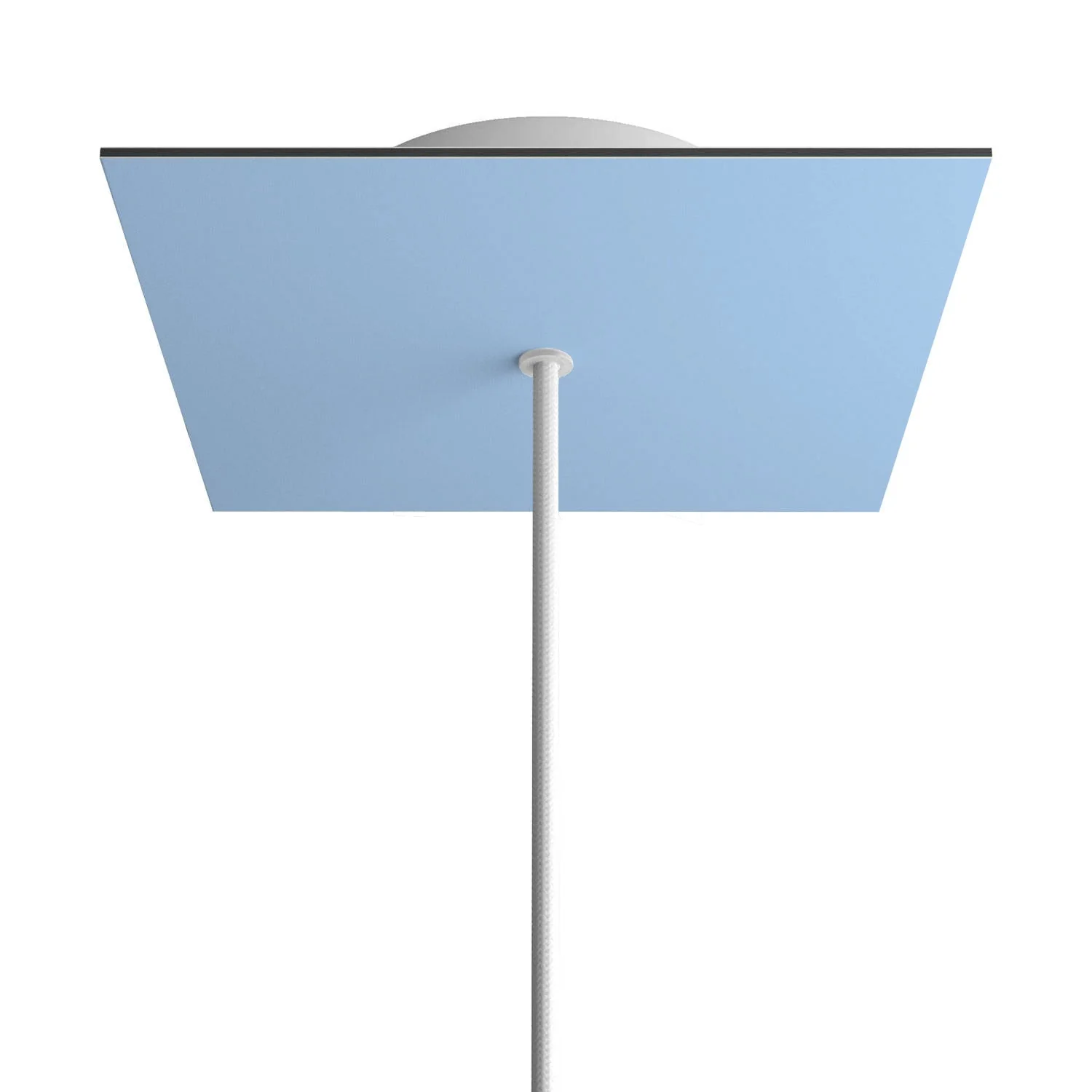 Rose-One Baldachin quadratisch, 200 mm mit 1 Loch und 4 seitlichen Löchern – Zuckerstangenblau