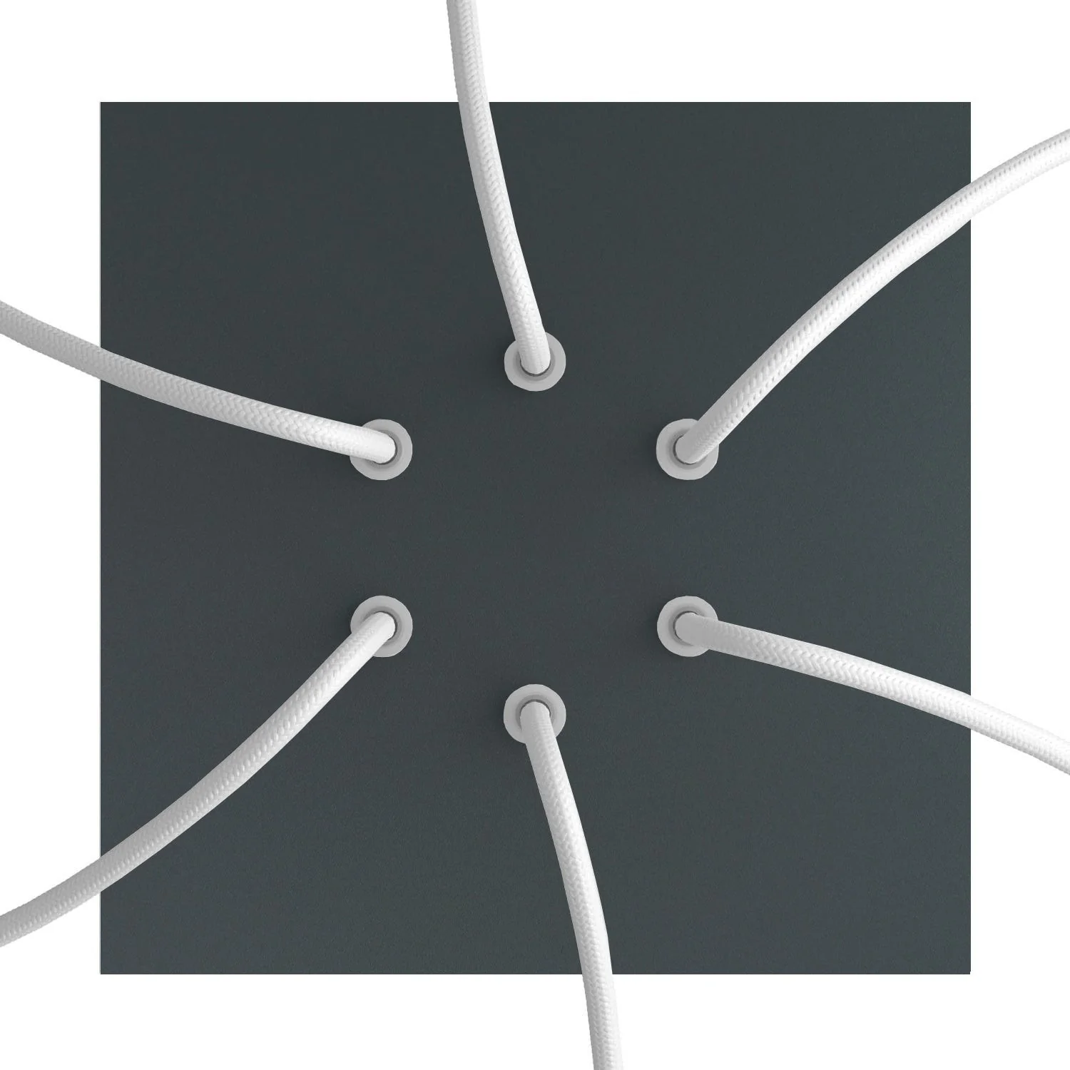 Rose-One Baldachin Quadrat, 200 mm mit 6 Löchern und 4 seitlichen Löchern – Anthrazit - Image 2