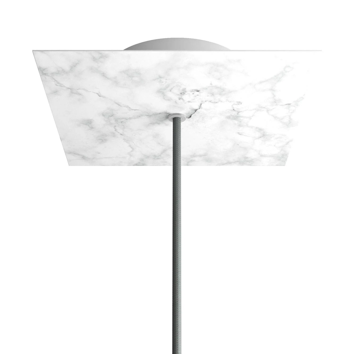 Lampenbaldachin Rose-One quadratisch, 200 mm mit 1 Loch und 4 seitlichen Löchern – Carrara-Marmor