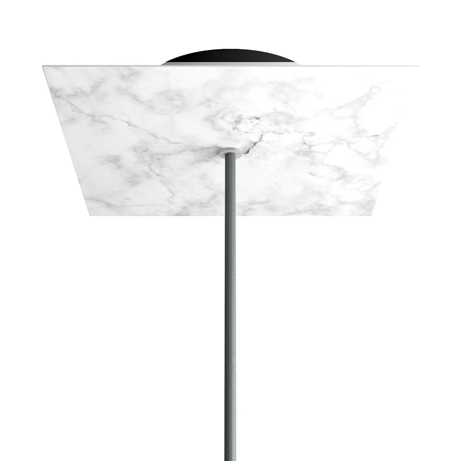 Lampenbaldachin Rose-One quadratisch, 200 mm mit 1 Loch und 4 seitlichen Löchern – Carrara-Marmor - Image 8