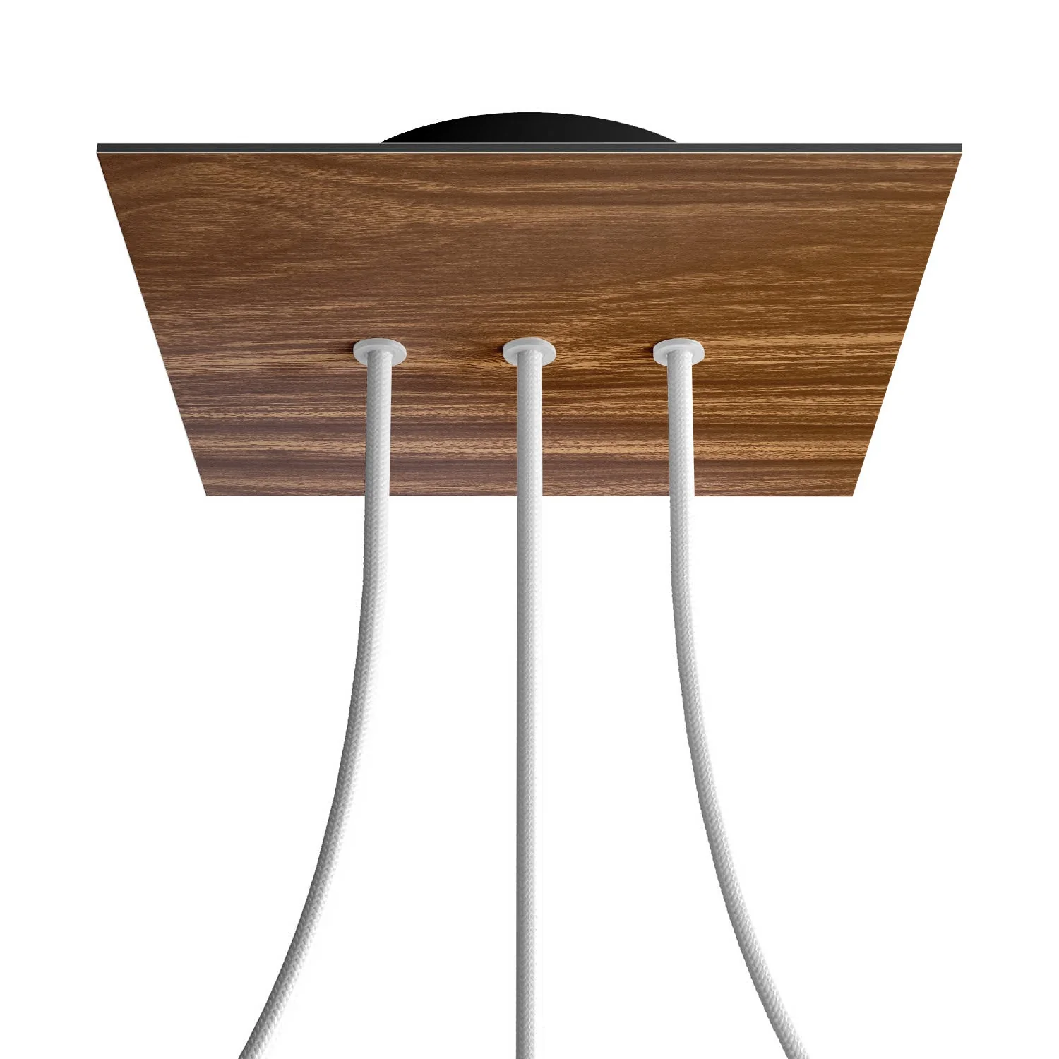 Rose-One quadratischer Lampenbaldachin, 200 mm mit 3 Löchern in Linie und 4 seitlichen Löchern – Holz - Image 8