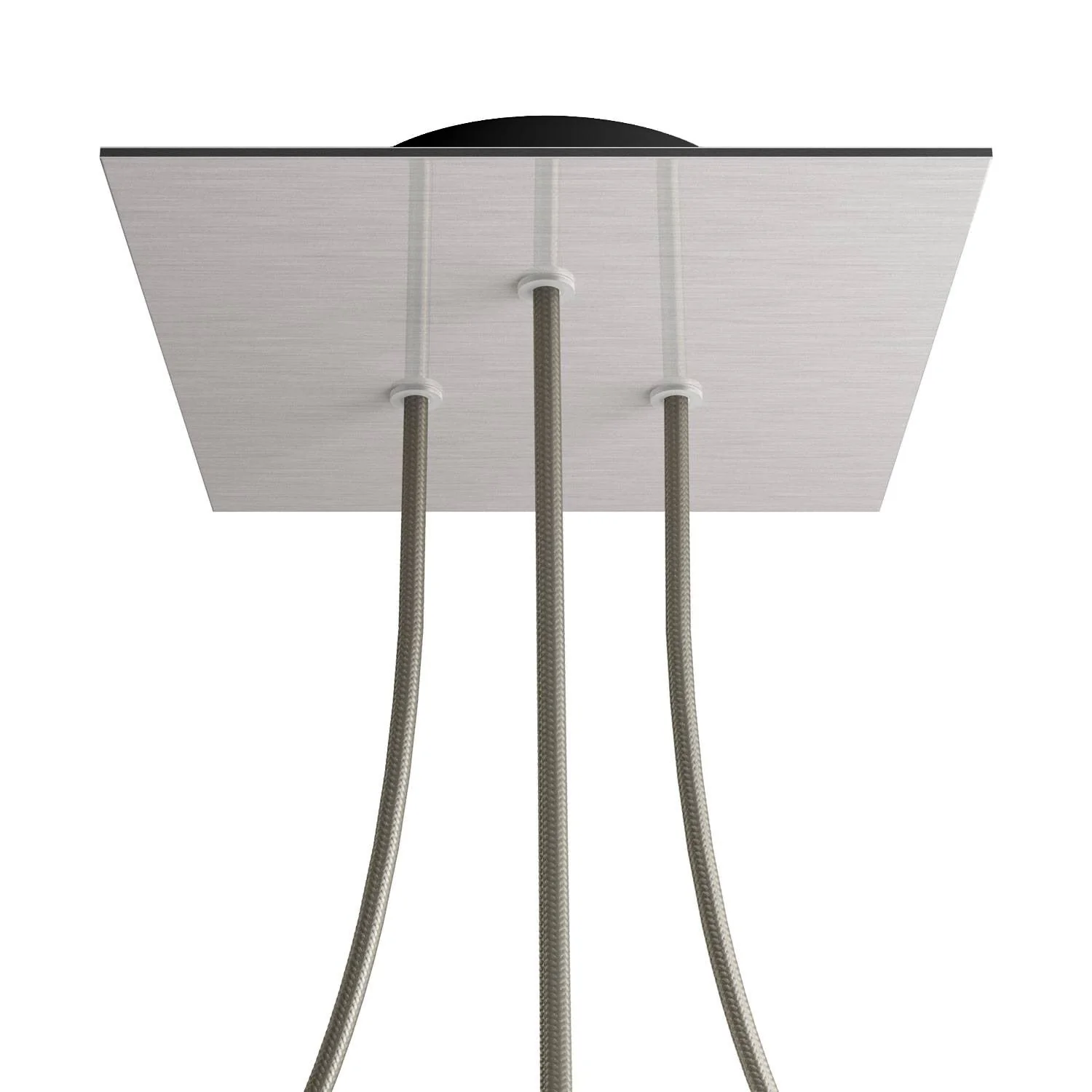 Rose-One quadratischer Baldachin, 200 mm mit 3 Löchern und 4 seitlichen Löchern – Dibond, satiniertes Stahl - Image 8