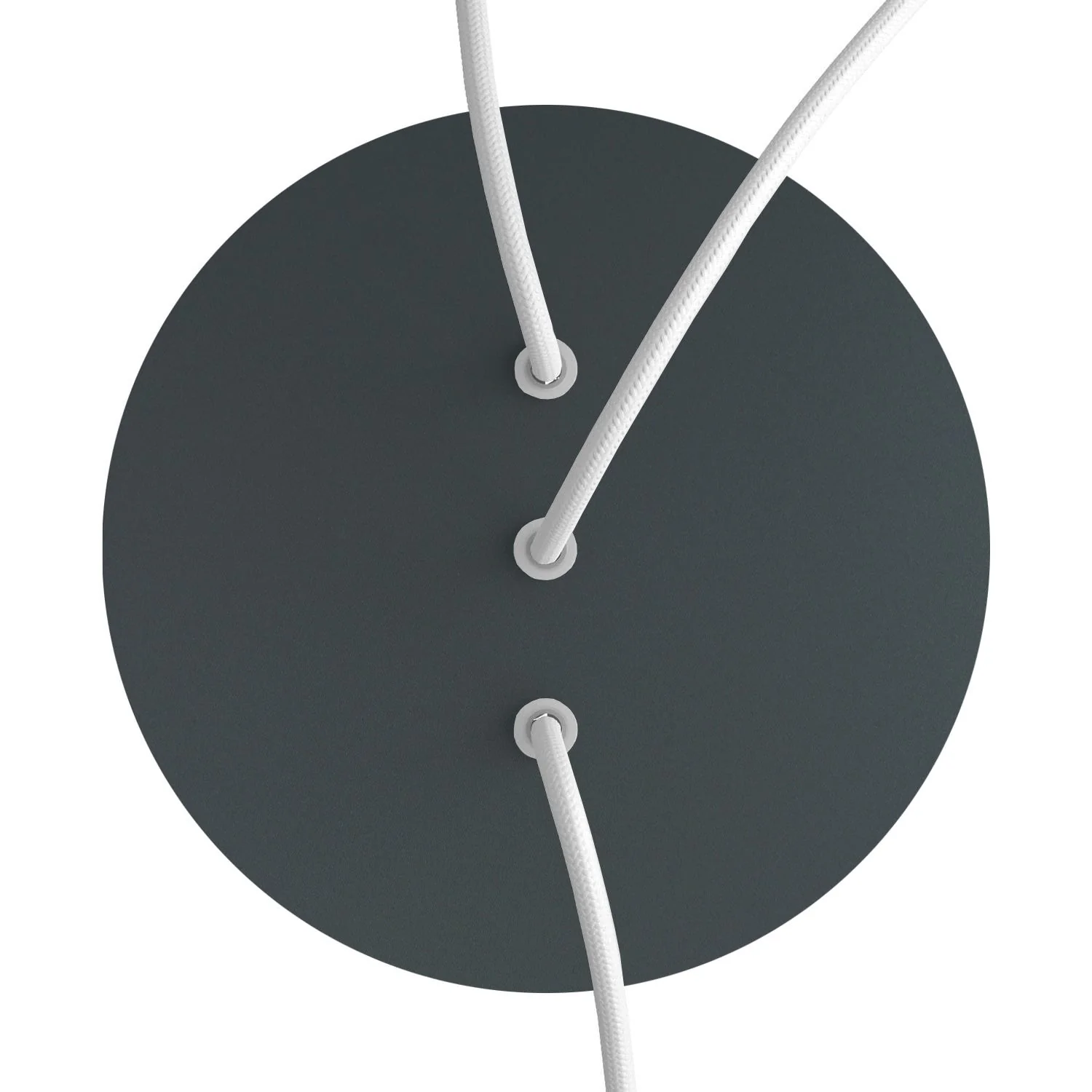 Runder Rose-One-Baldachin, Durchmesser 200 mm mit 3 Löchern in einer Reihe und 4 seitlichen Löchern – Anthrazit - Image 2