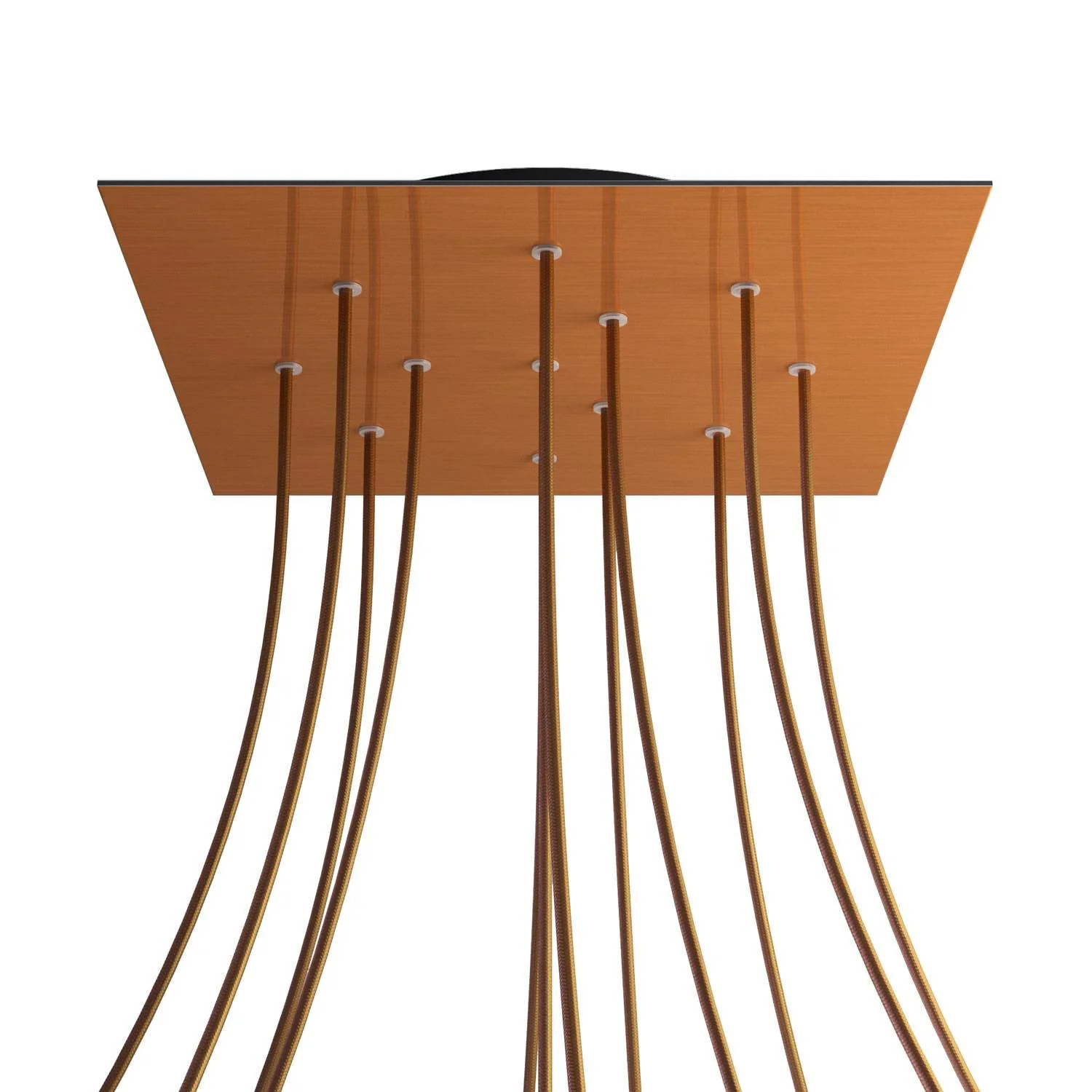 XXL Rose-One Quadratbaldachin, 400 mm mit 12 Öffnungen und 4 seitlichen Bohrungen – Dibond Kupfer satiniert - Image 8