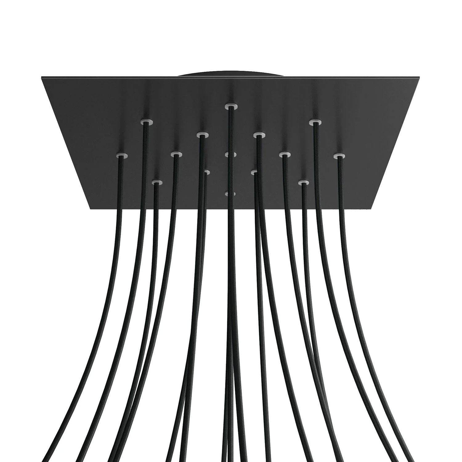 XXL Baldachin Rose-One quadratisch, 400 mm mit 15 Löchern und 4 seitlichen Löchern – Matt Schwarz - Image 8