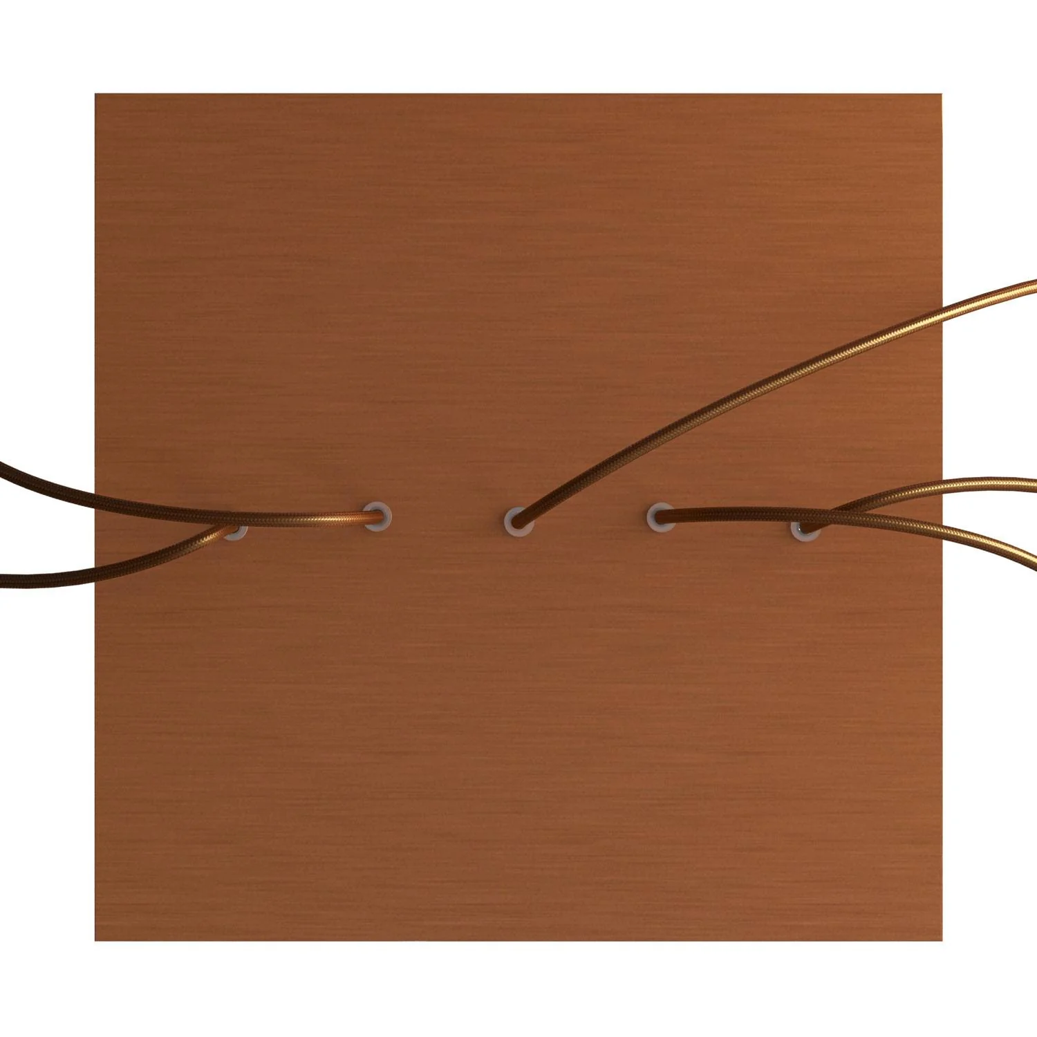 Rosone XXL Rose-One quadratisch, 400 mm mit 5 Löchern in Linie und 4 seitlichen Löchern - Dibond Satin-Kupfer - Image 2
