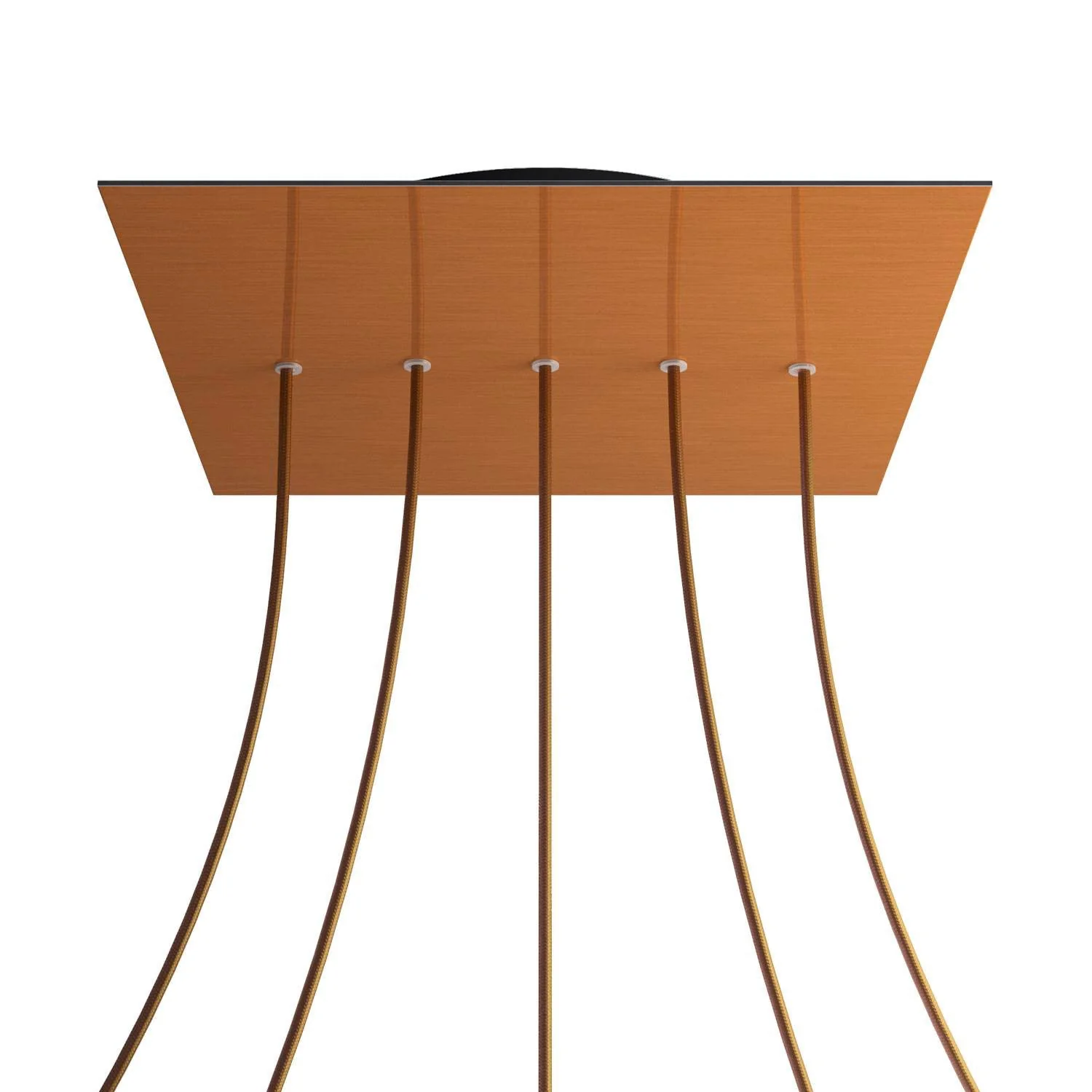 Rosone XXL Rose-One quadratisch, 400 mm mit 5 Löchern in Linie und 4 seitlichen Löchern - Dibond Satin-Kupfer - Image 8