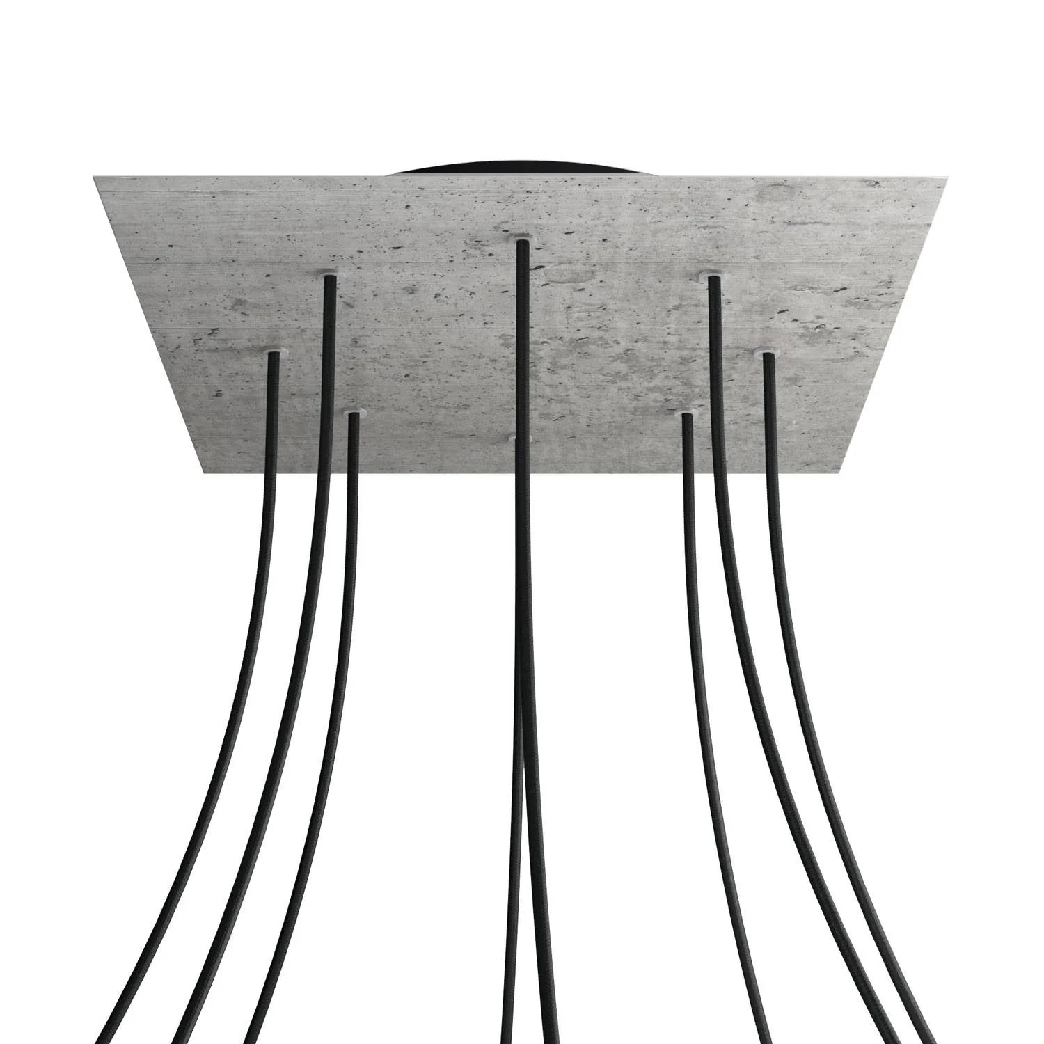 XXL Lampenbaldachin Rose-One quadratisch, 400 mm mit 8 Löchern und 4 seitlichen Löchern – Beton - Image 8