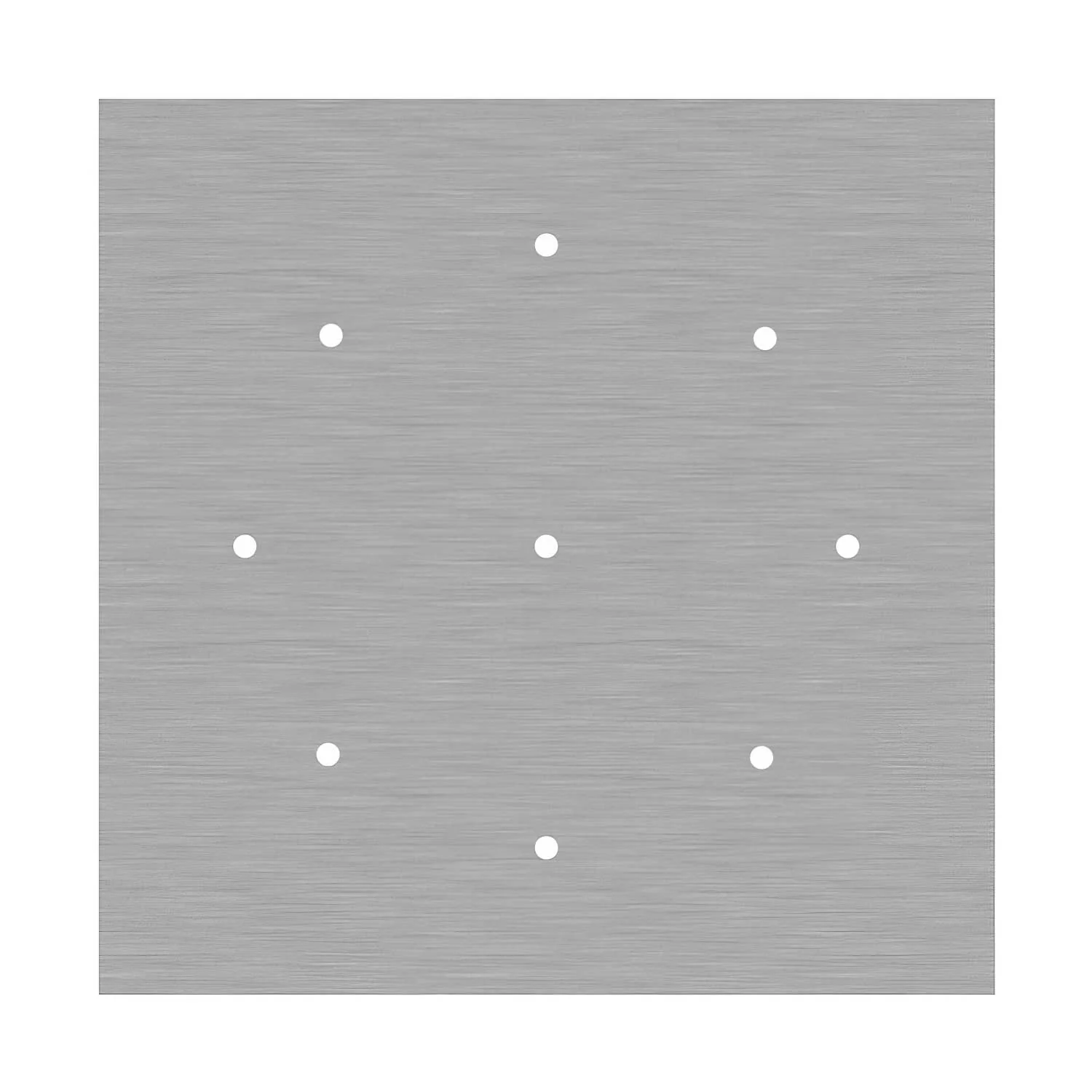 XXL Baldachin Rose-One quadratisch, 400 mm mit 9 Löchern und 4 seitlichen Löchern – Dibond satiniertes Stahlfinish - Image 3