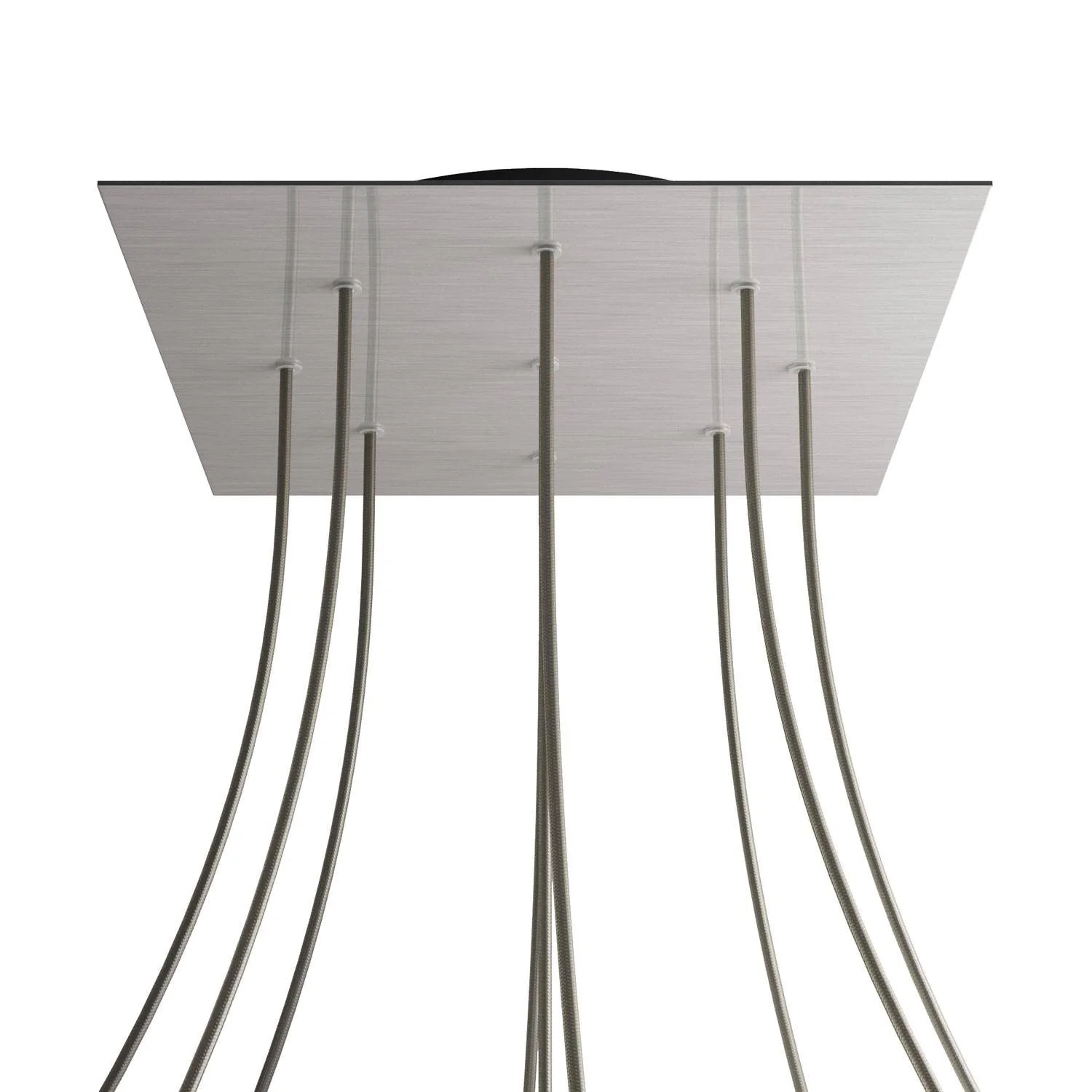 XXL Baldachin Rose-One quadratisch, 400 mm mit 9 Löchern und 4 seitlichen Löchern – Dibond satiniertes Stahlfinish - Image 8